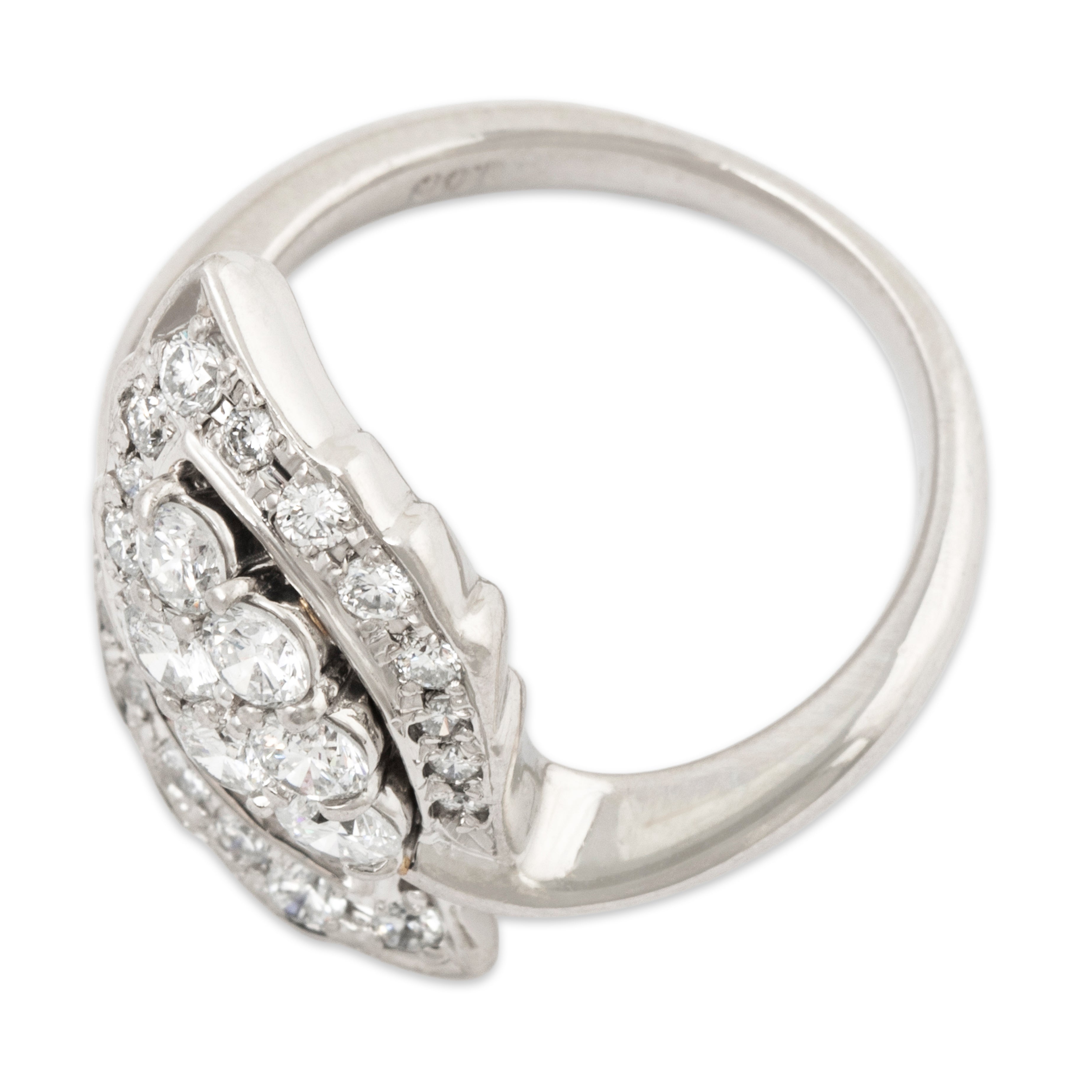 Vintage Platinum 1cttw Diamond Naturalistic Foliate Ring 6.00、mySite、hinf8tx79