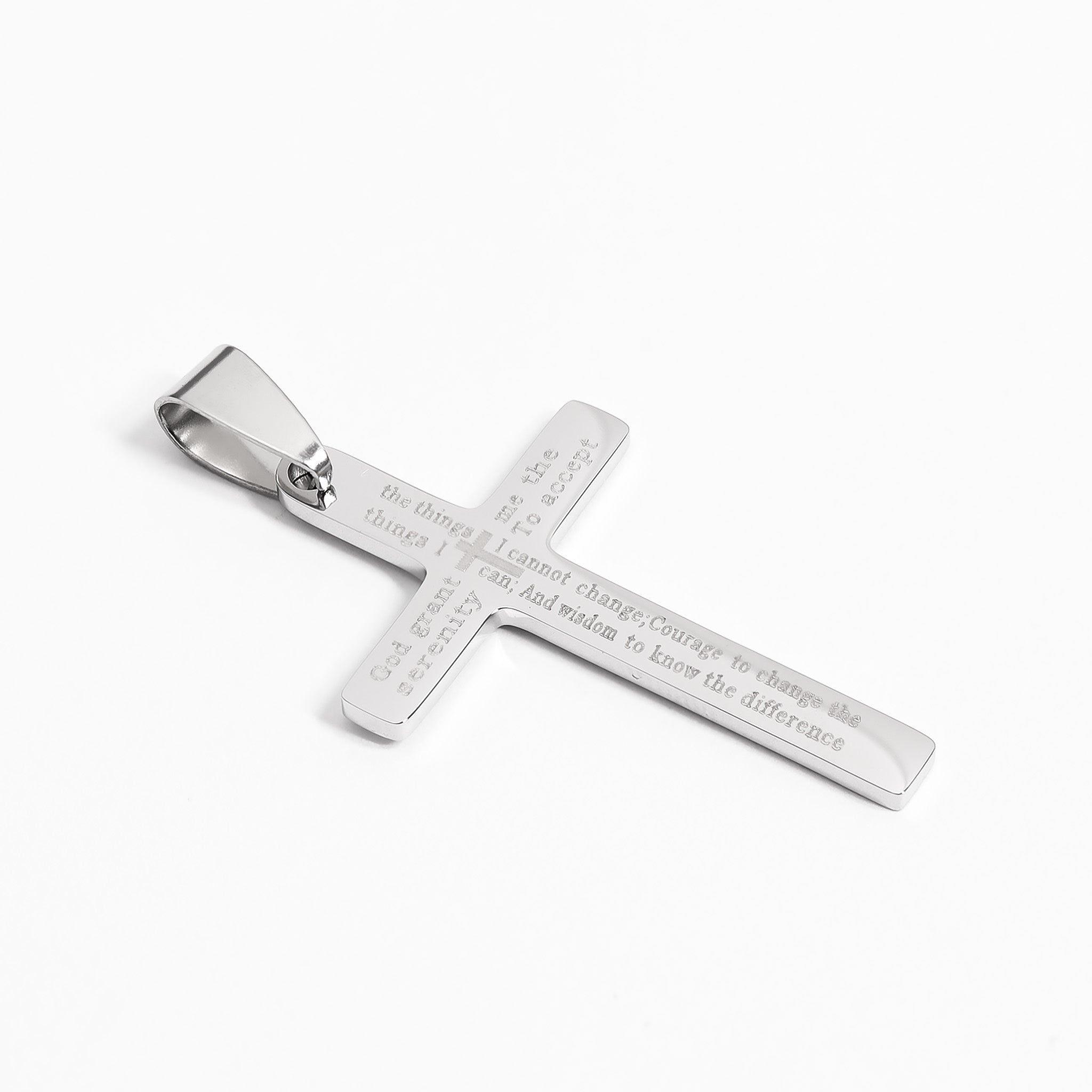 Stainless Steel Serenity Prayer Cross Pendant / PDJ0014、mySite、dreamappss