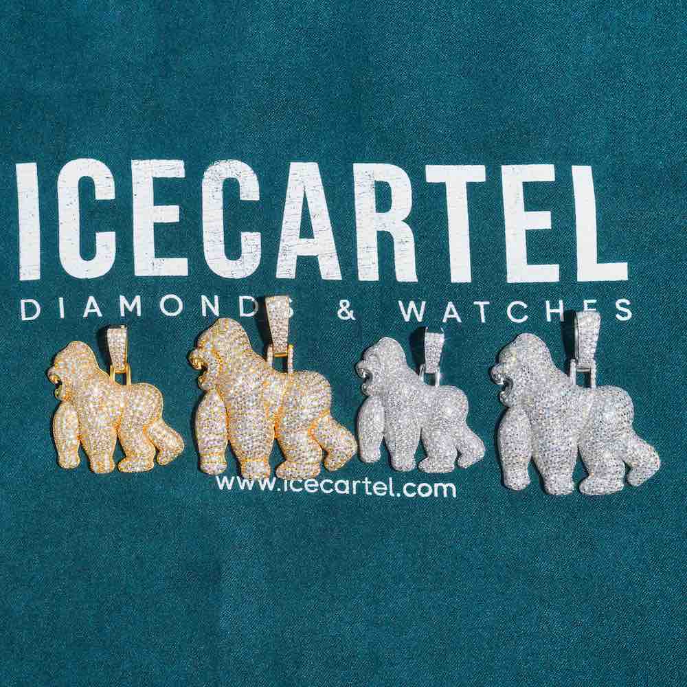 Moissanite Gorilla Pendant 14K Gold、mySite、hinf8tx79