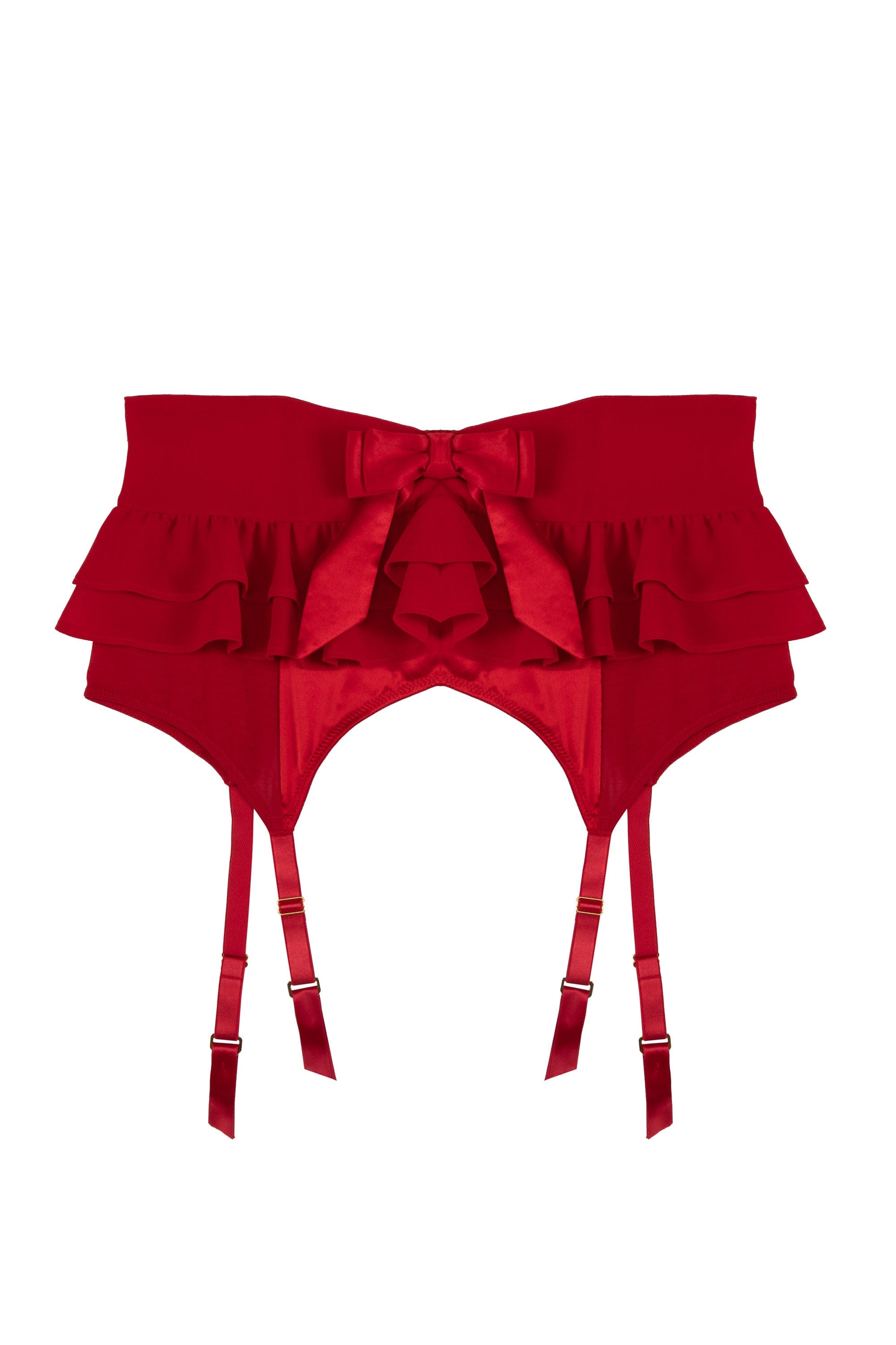 Annette Red Satin Skirted Suspender Belt、mySite、bengalsvssteelers