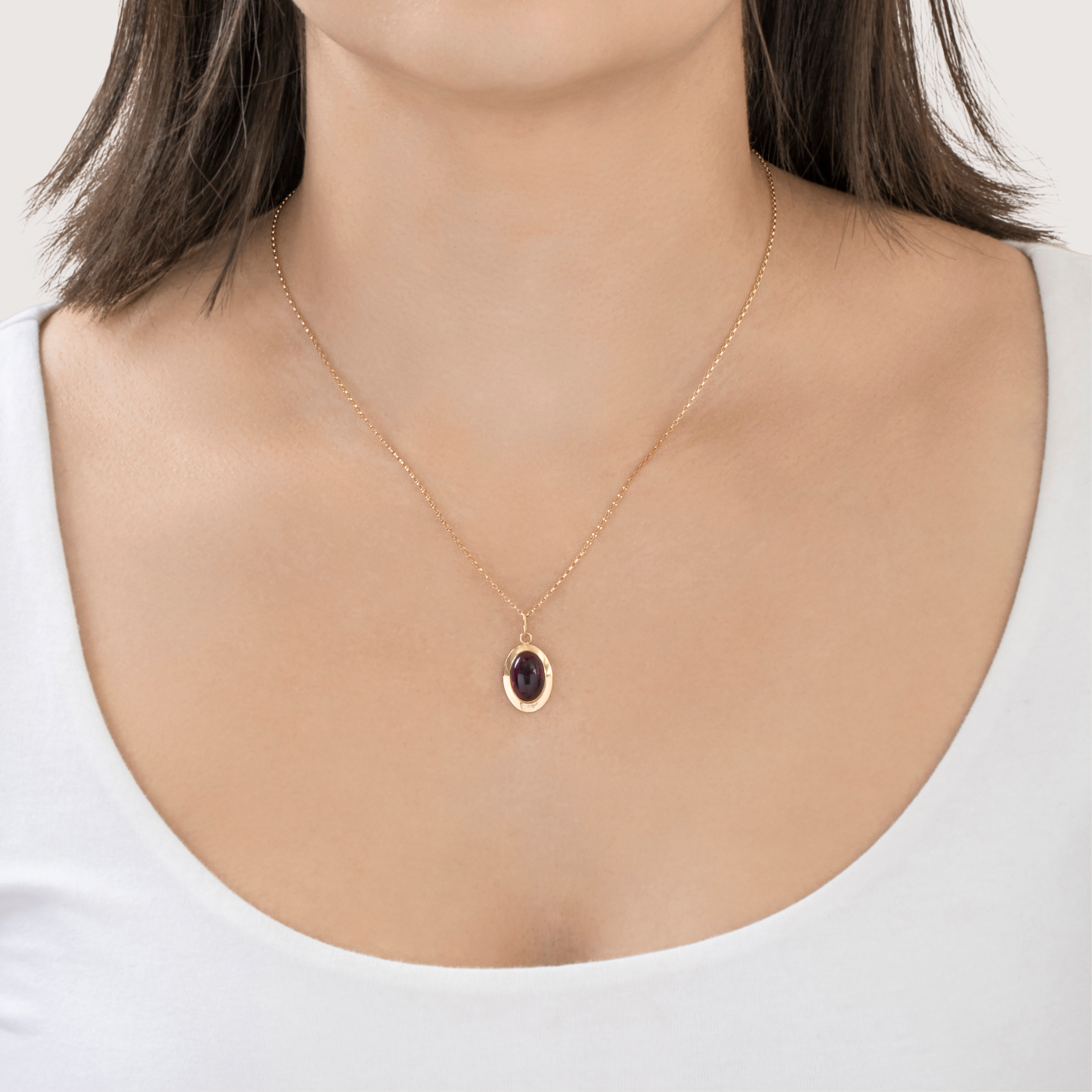 Antique 10k Yellow Gold Burgundy Glass Cabochon Charm / Pendant、mySite、hinf8tx79