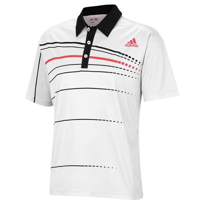 adidas Men's Golf PGA Championship Polo Shirt White/Black/Bright Coral、mySite、bottomscart