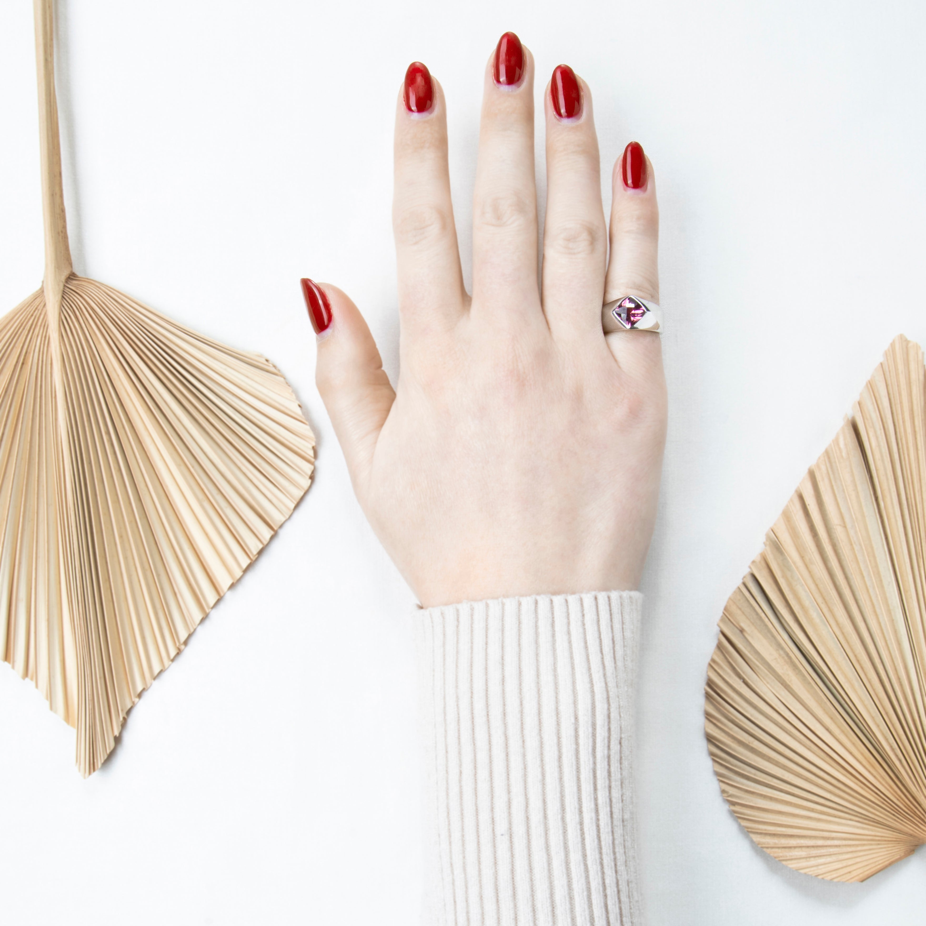 Chanel French 18k White Gold 2.43ct Pink Tourmaline Statement Ring 4.75、mySite、hinf8tx79