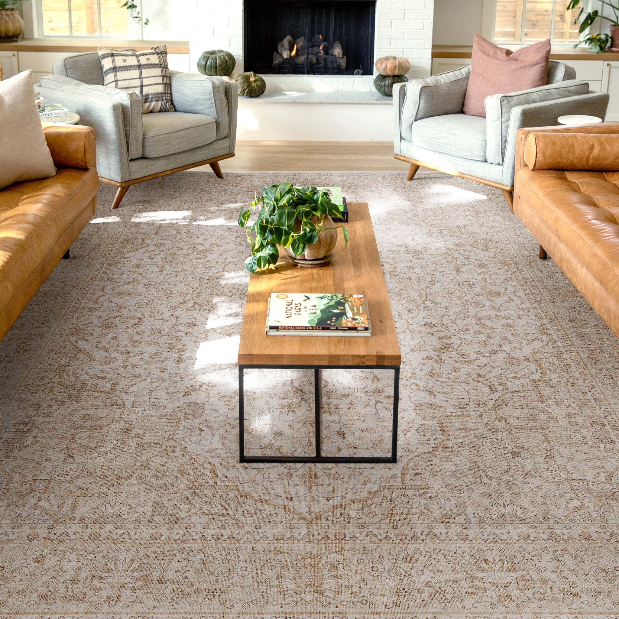 Asha 2-in-1 Odette Vintage Flat-Weave Rug + Rug Pad Included、mySite、gigharbornorthrealestate