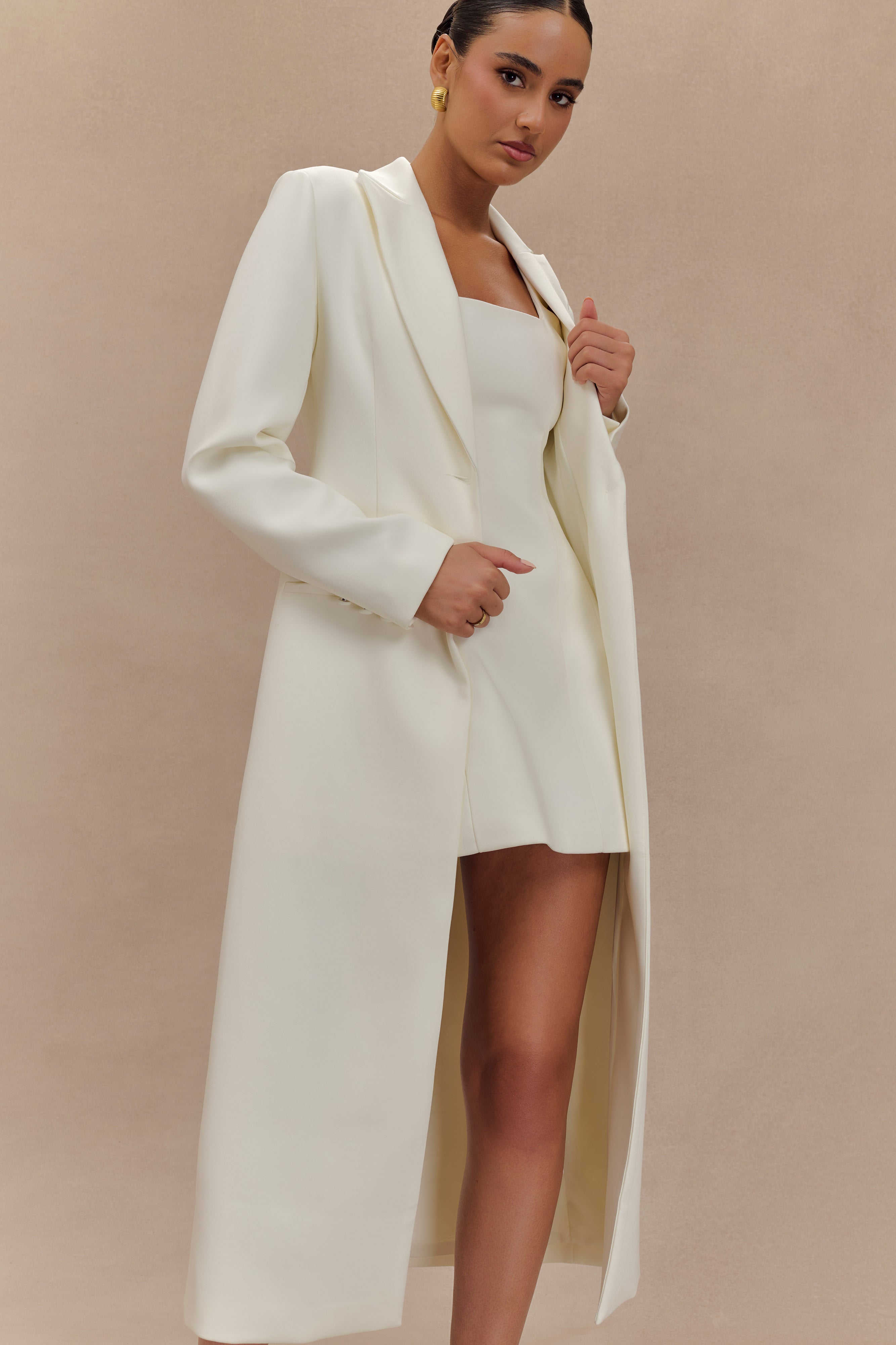 Caviar Suiting Coat - Ivory、mySite、solidvoid