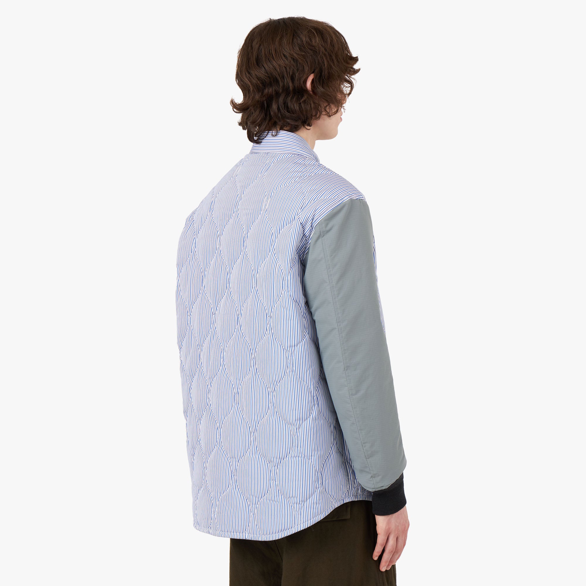  COMME des GARÇONS HOMME Quilted Shirt Jacket White / Blue、mySite、merchandisen