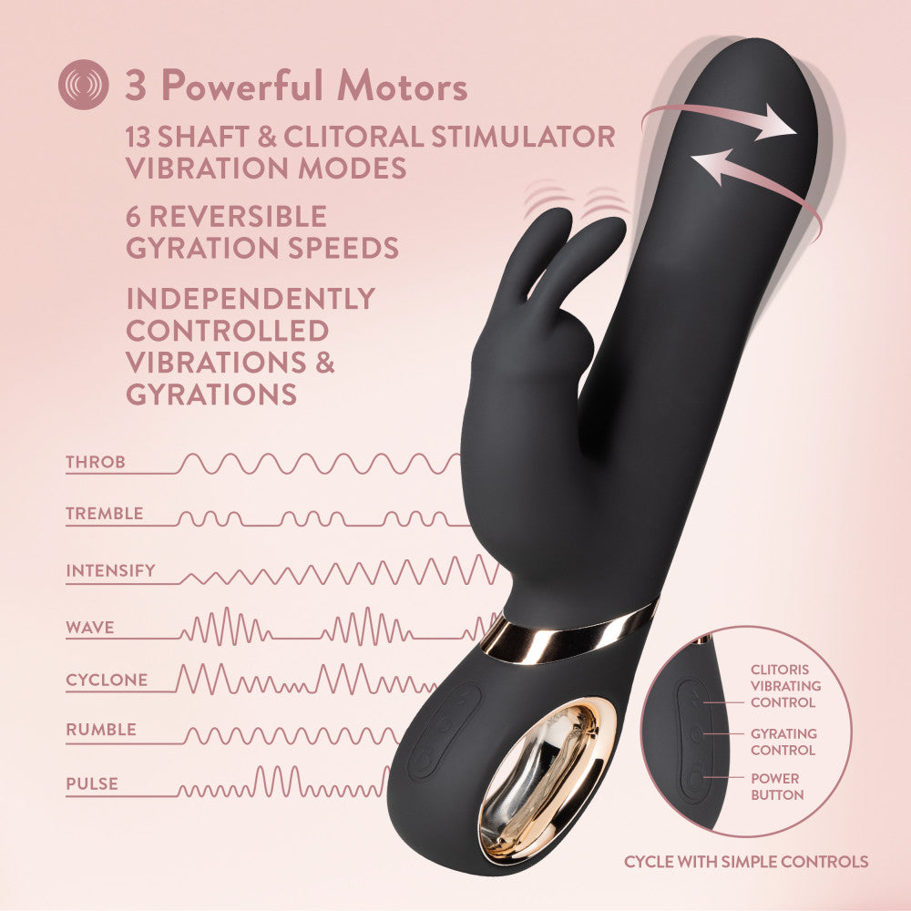 Blush Victoria G-Spot Black 9-Inch Rabbit Loop Handle Vibrator、mySite、bottomscart