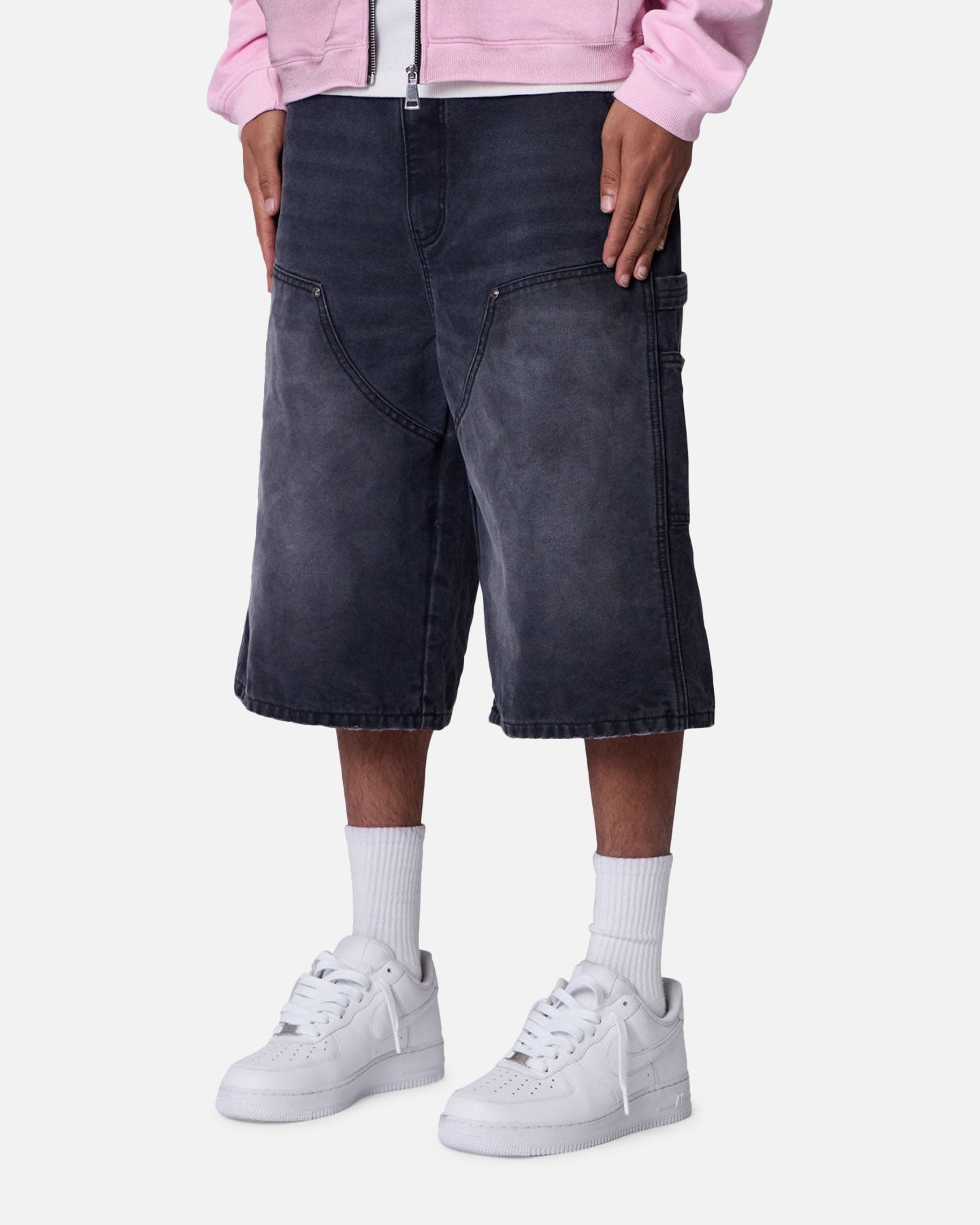 MNML Ultra Baggy Carpenter Shorts Washed Black、mySite、zt4zffjzw