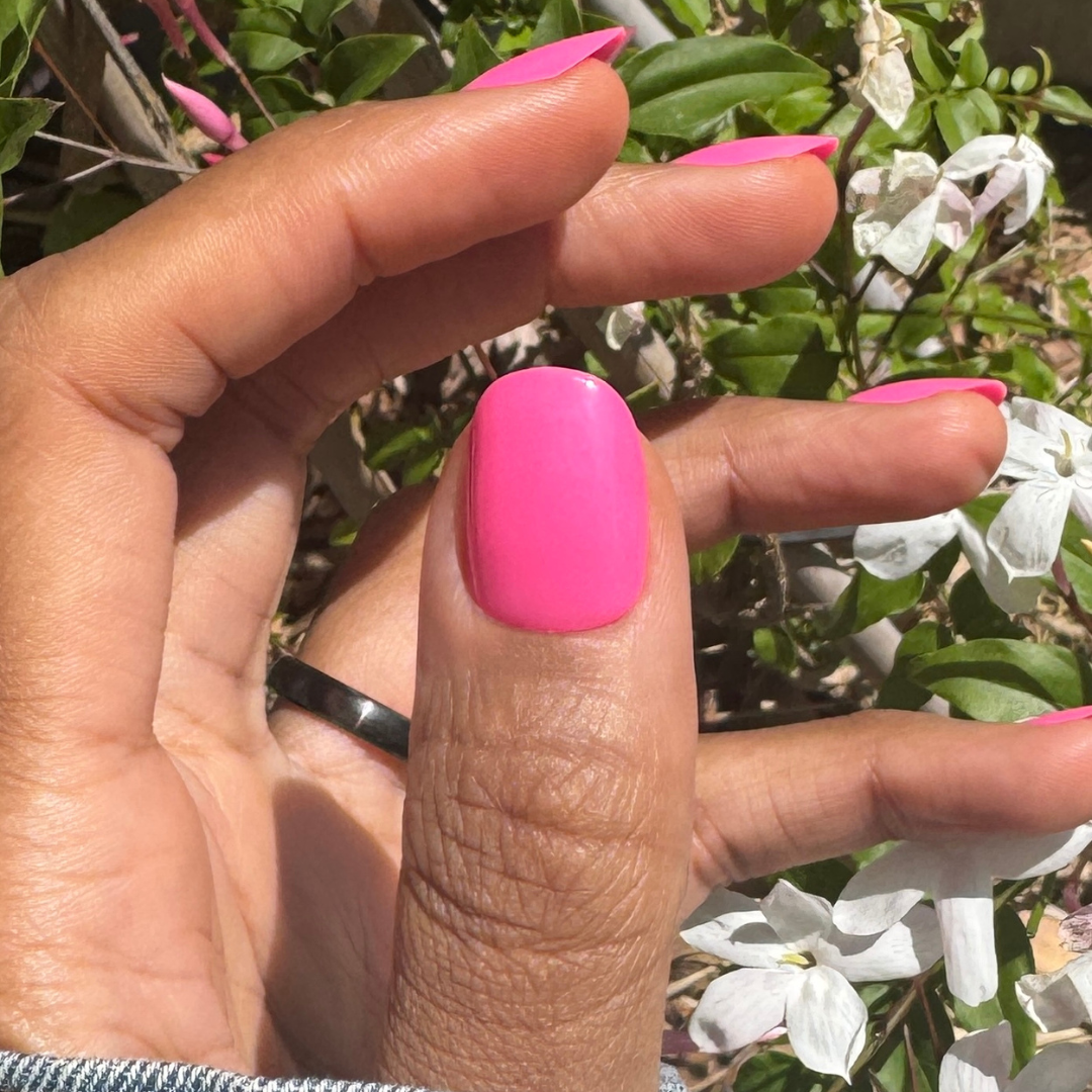 Neon Flamingo | Short | Round - Tab Press-On、mySite、solidvoid