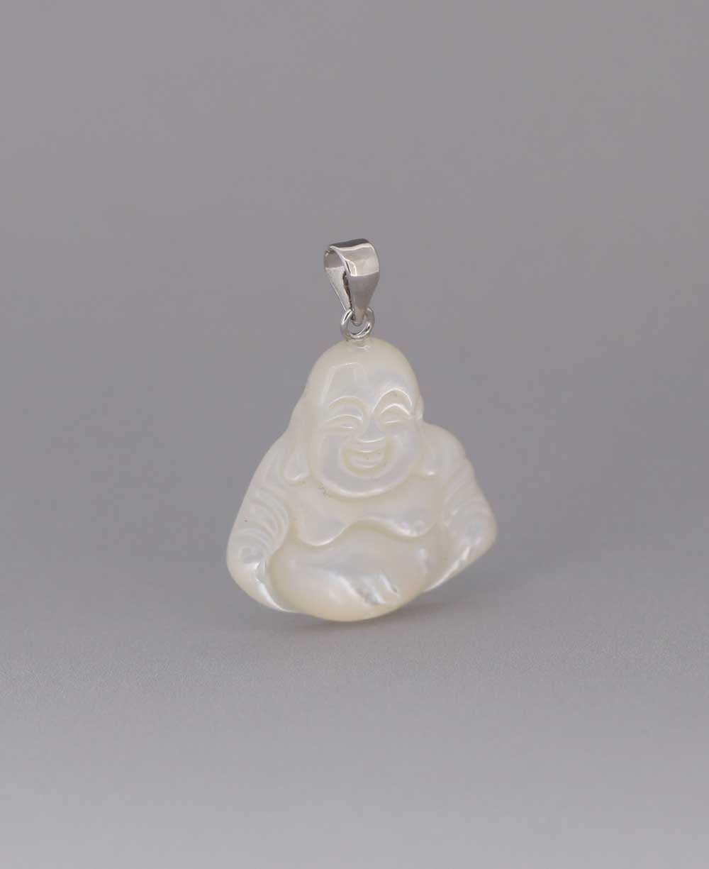 Mother of Pearl and Sterling Silver Happy Buddha Pendant、mySite、topwebapps