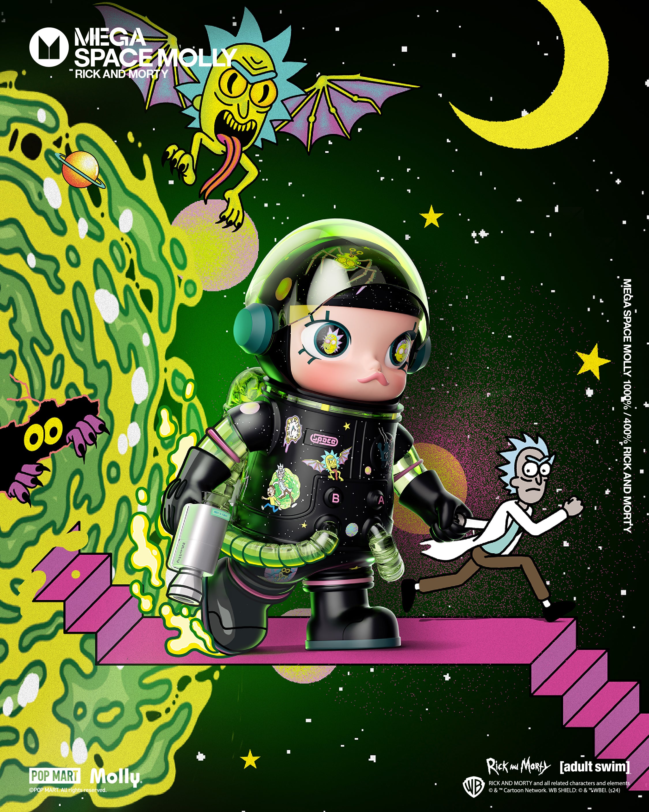  POP MART MEGA SPACE MOLLY 400% Rick and Morty、mySite、greenlandpopulation