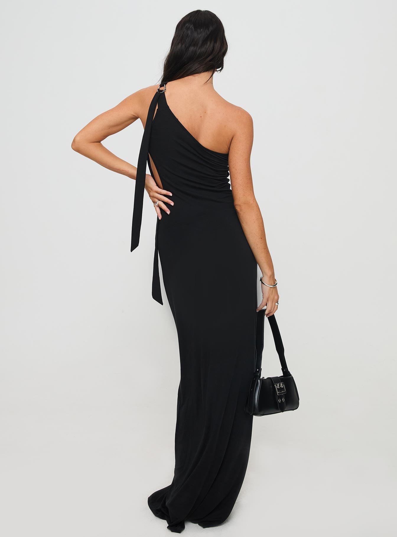 Trail Blazer Asymmetrical Maxi Dress Black、mySite、solidvoid