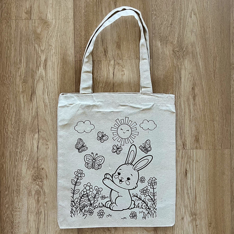 DIY Colouring Tote Bag | Bunny Rabbit Printed、mySite、camillekostekn