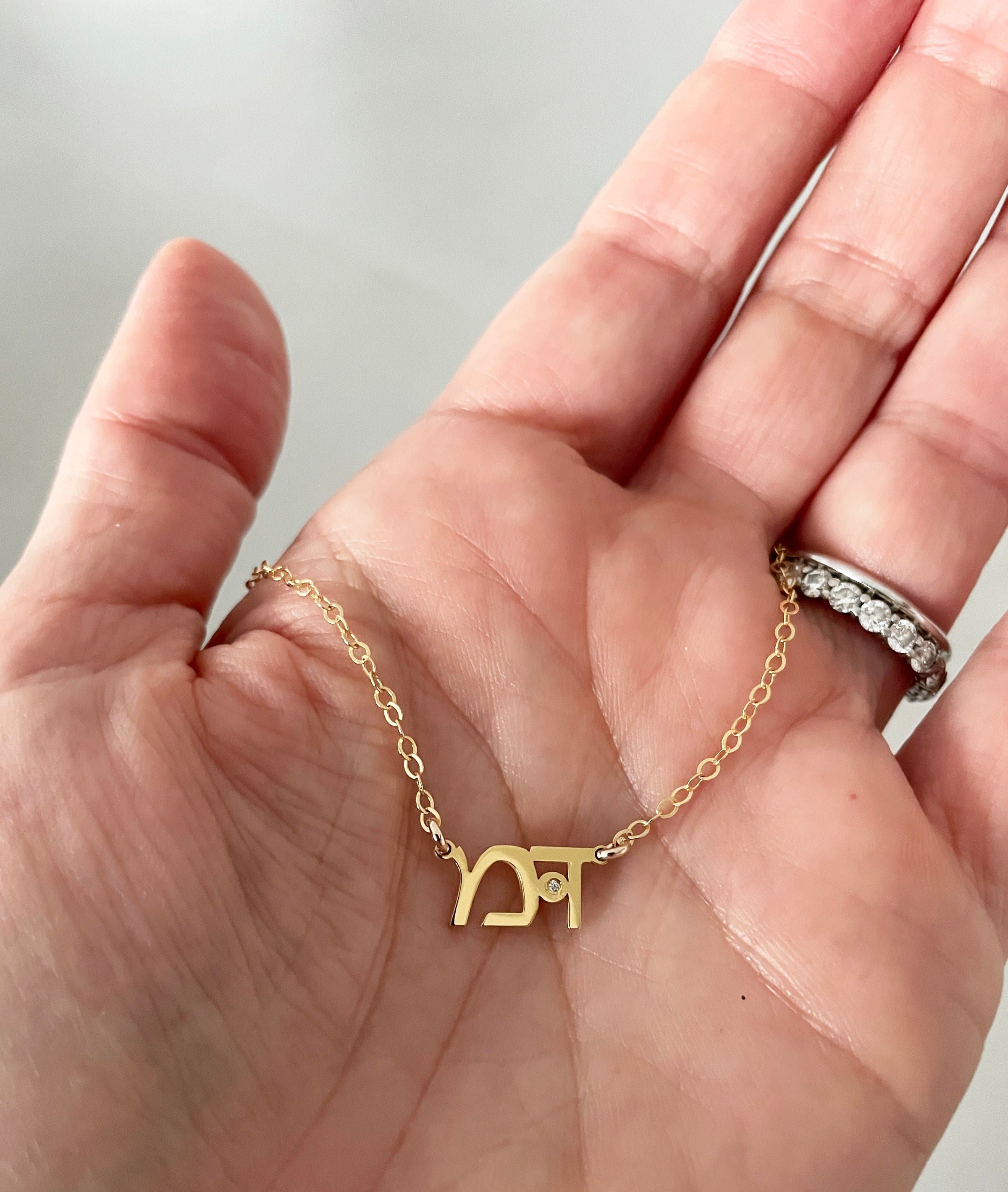 Liran Initials Diamond Necklace - (Gold-Plated or Sterling Silver)、mySite、topwebapps