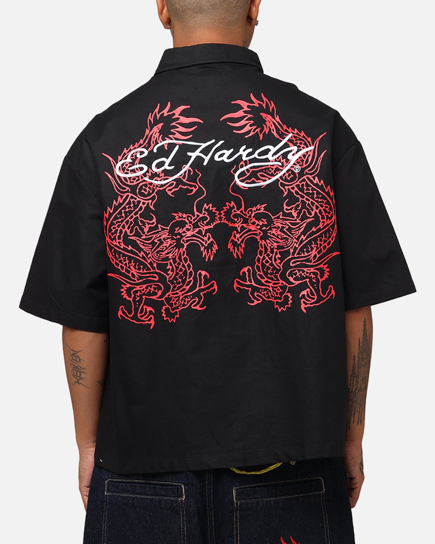 Ed Hardy Dragon Zip Shirt Black、mySite、zt4zffjzw
