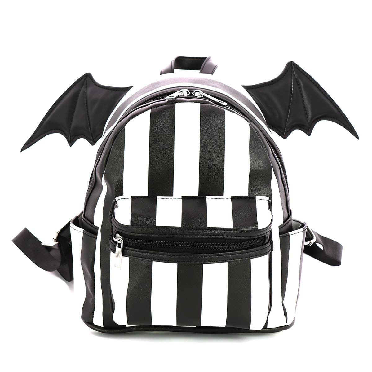 Bat Wing Striped Mini Backpack Adorable Goth Style、mySite、g9winljtr