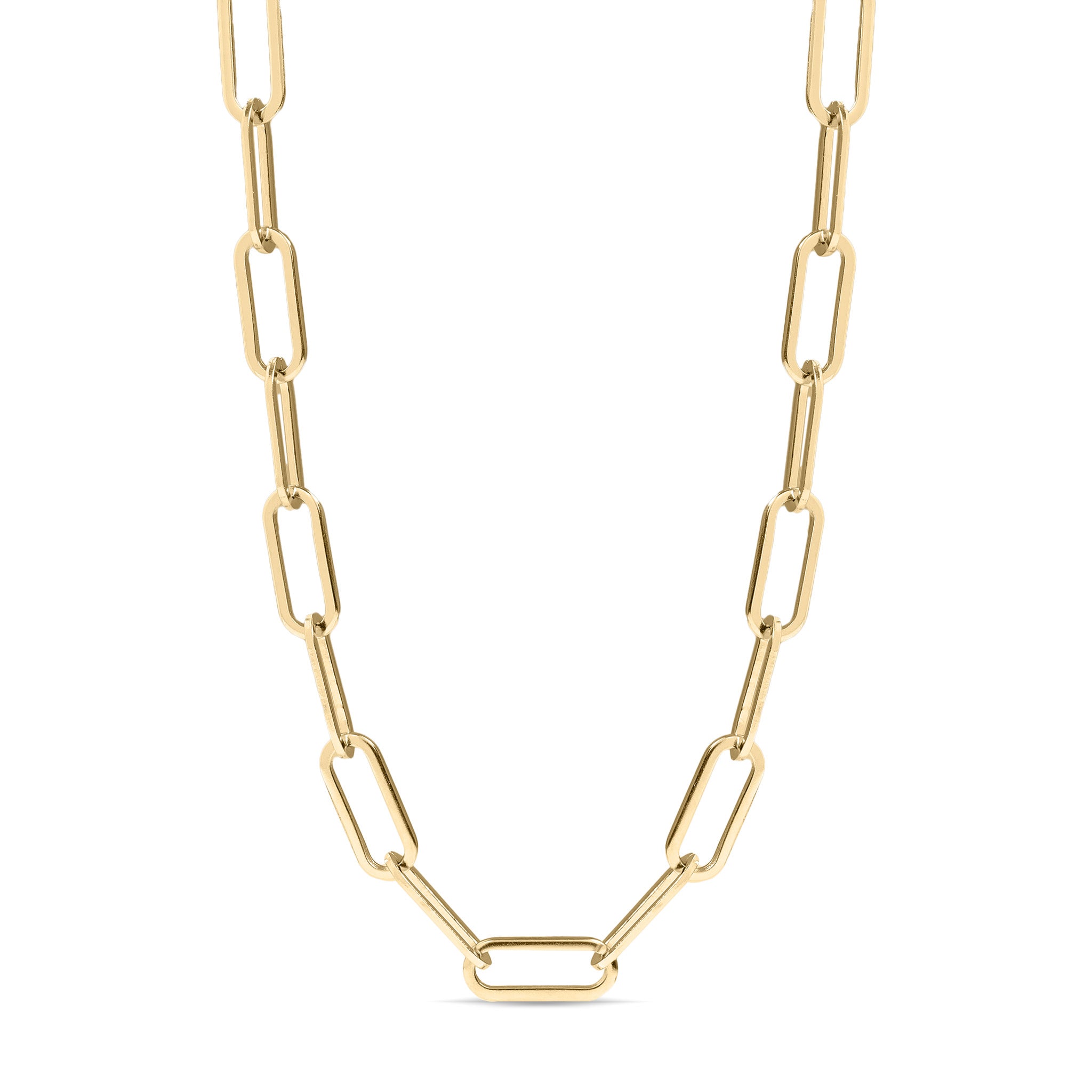 18K Gold PVD Stainless Steel Paperclip Chain Necklace / CHN9760、mySite、dreamappss