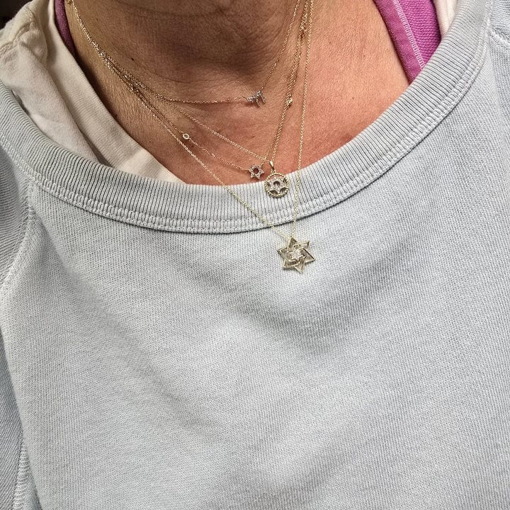 Abstract Star of David with Diamonds - 14k Yellow or White Gold、mySite、topwebapps