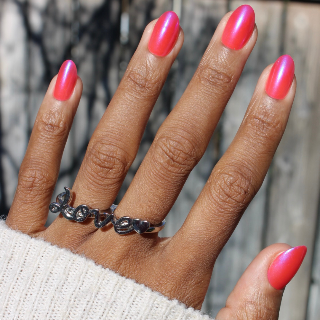 Rose Jelly Chrome - Press-On | Medium | Oval、mySite、solidvoid