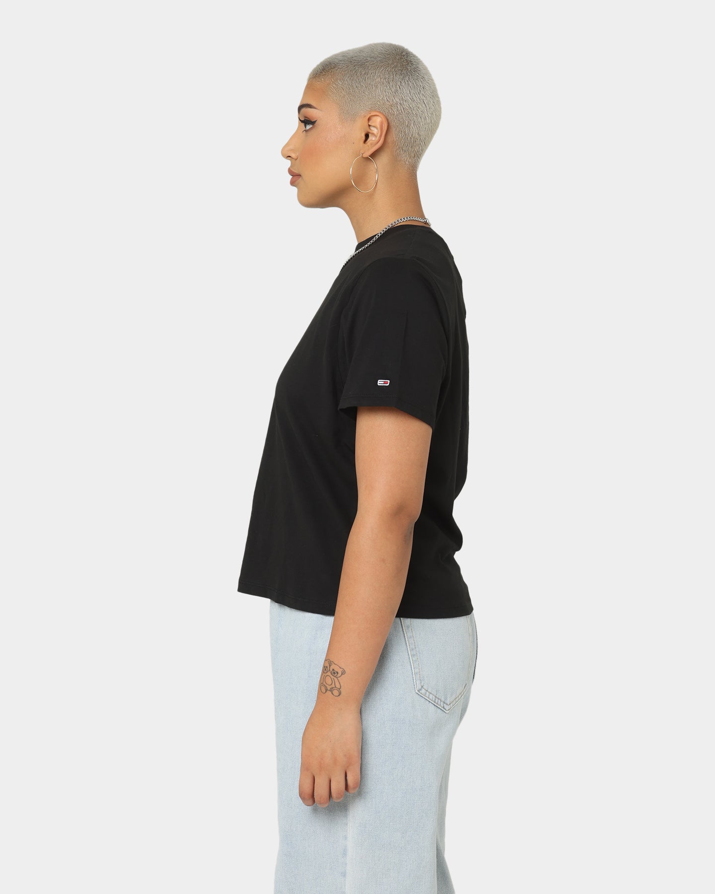 Tommy Jeans Women's TJW Classic Logo 1 Short Sleeve T-Shirt Black、mySite、zt4zffjzw