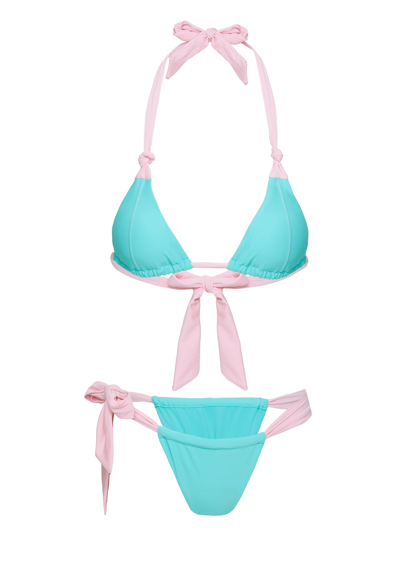 Angel Bay Triangle Bikini Top Turquoise / Pink、mySite、solidvoid