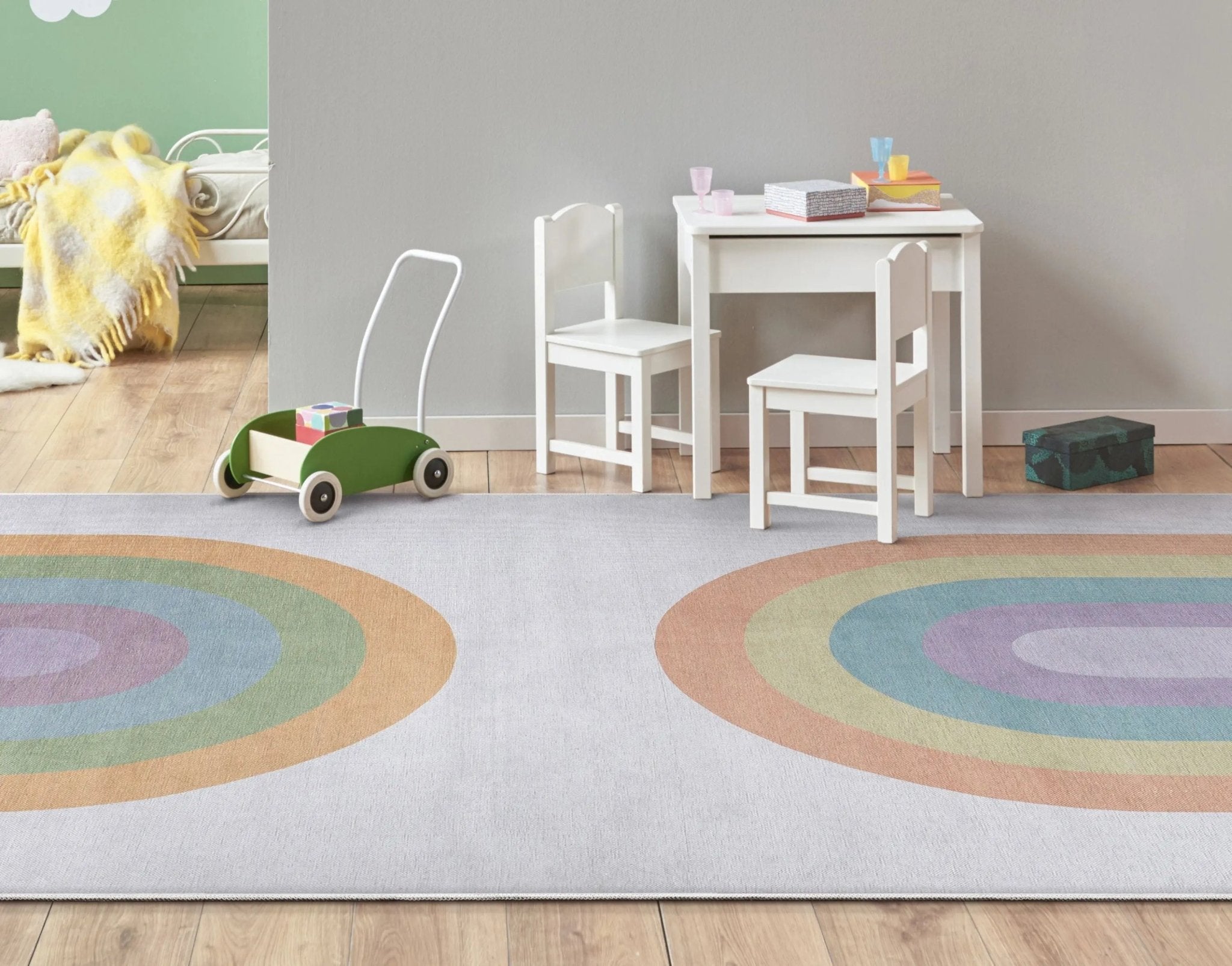 Rainbow Watercolor Modern Multi Color Area Flat-Weave Rug、mySite、gigharbornorthrealestate