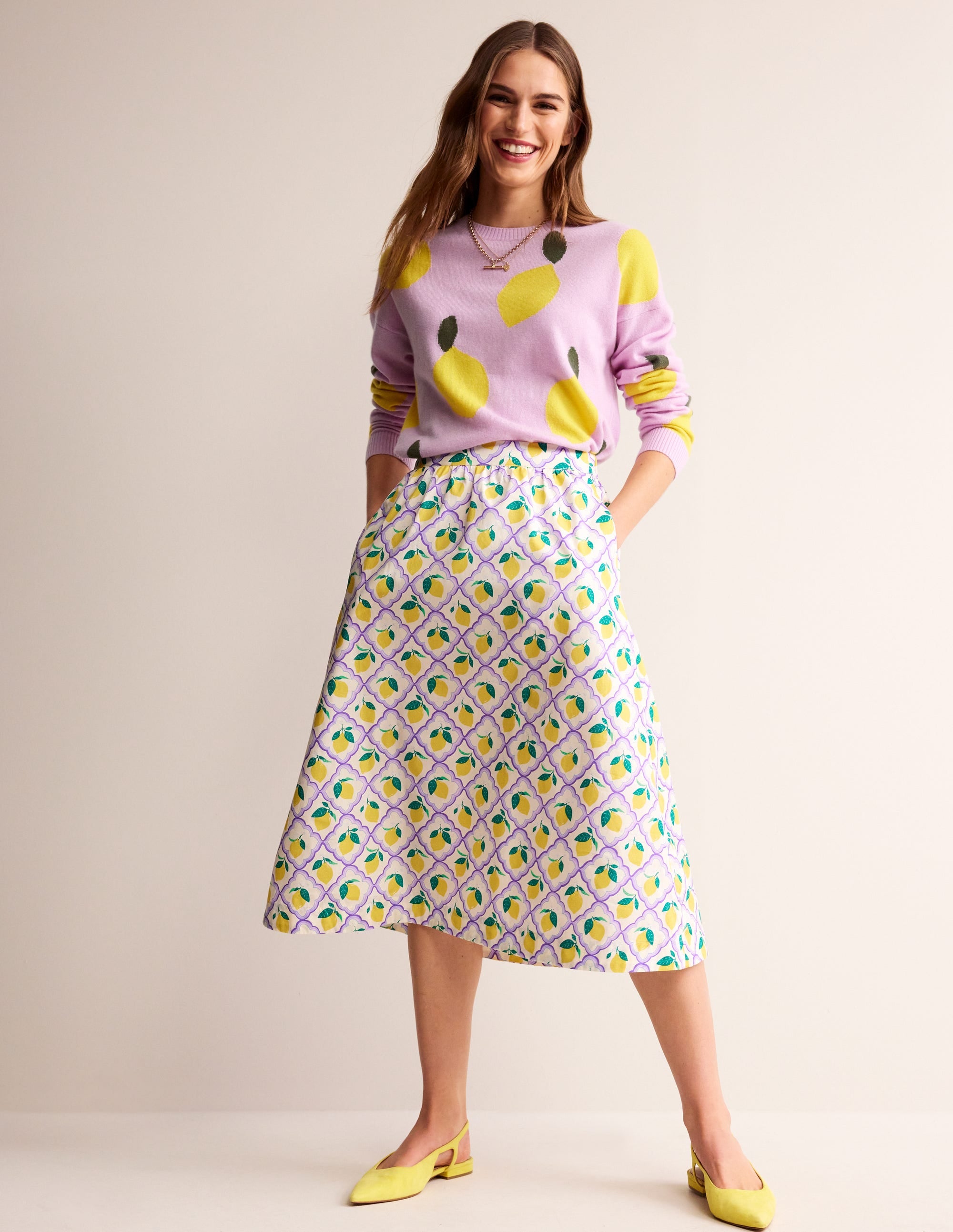  Hattie Poplin Midi Skirt-Lavender, Lemon Grove、mySite、ashleygrahame