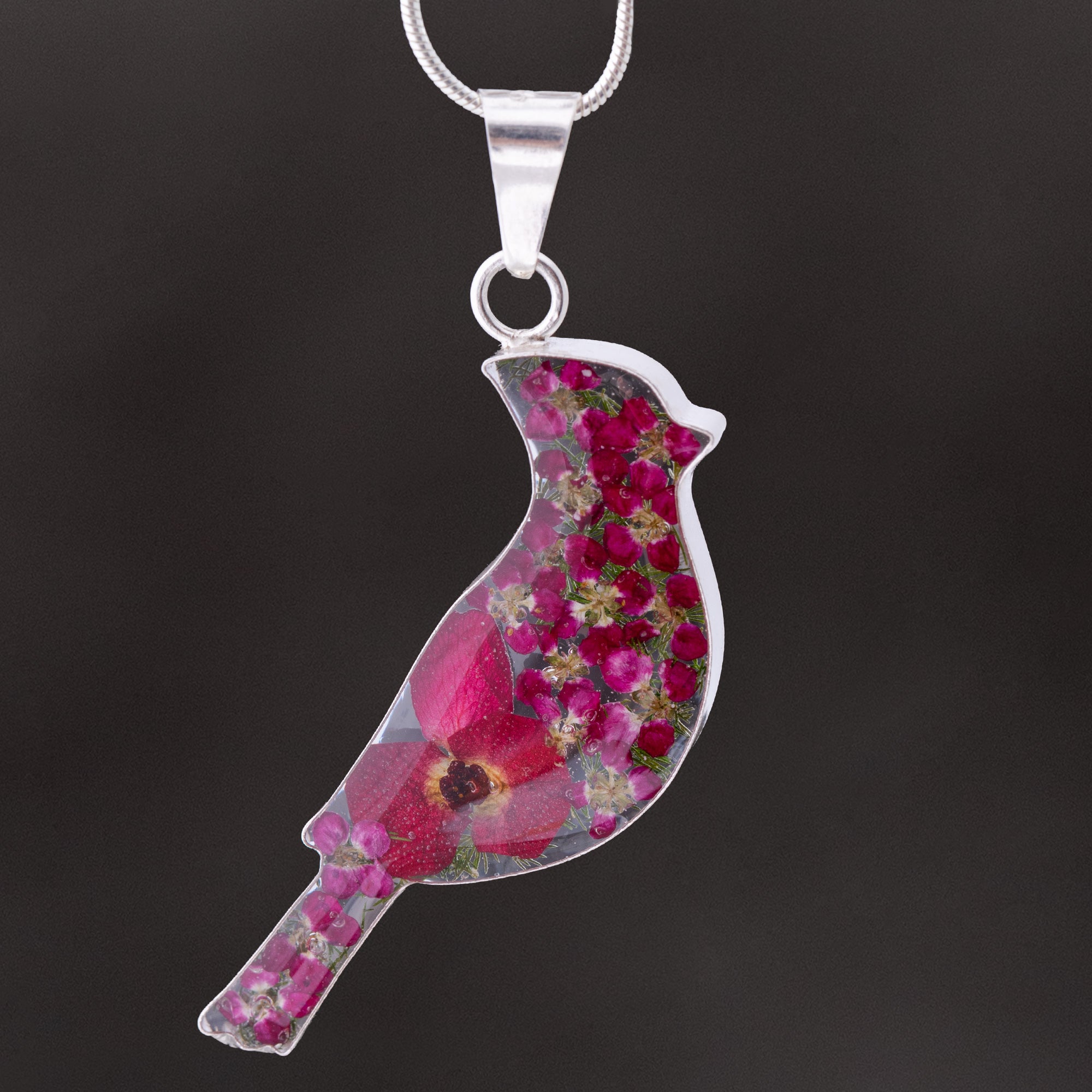 Real Flowers & Sterling Cardinal Necklace、mySite、camillekostekn