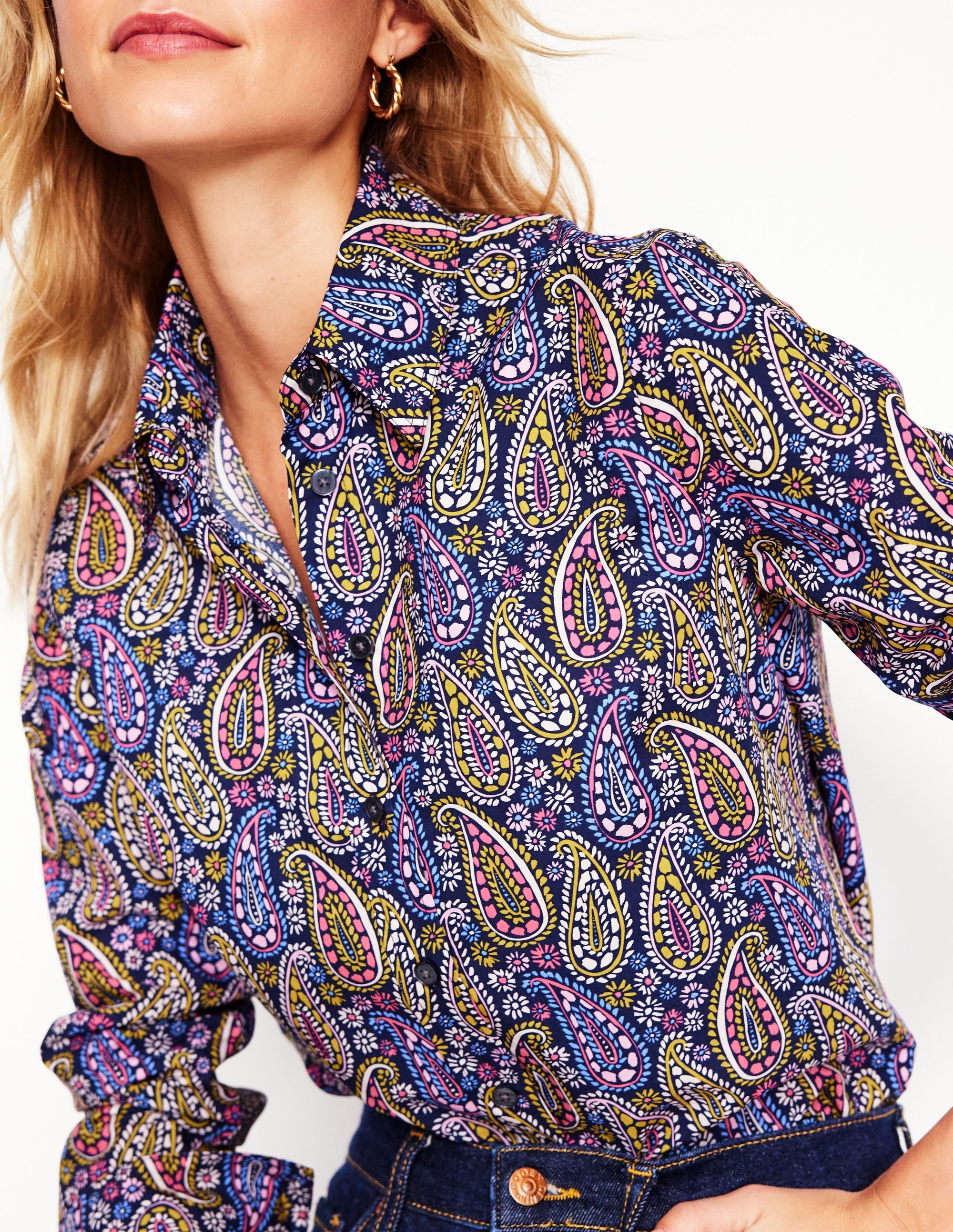  Sienna Cotton Shirt-Dawn Blue, Illustrated Paisley、mySite、ashleygrahame