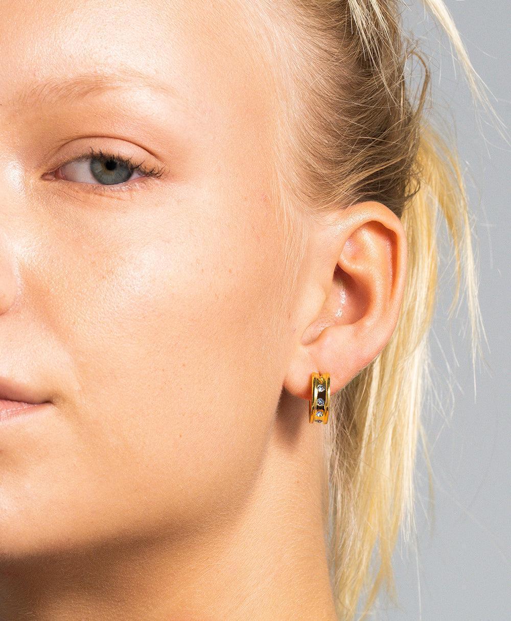 Eevi Creole Blue 18ct Gold Plated、mySite、botmansion