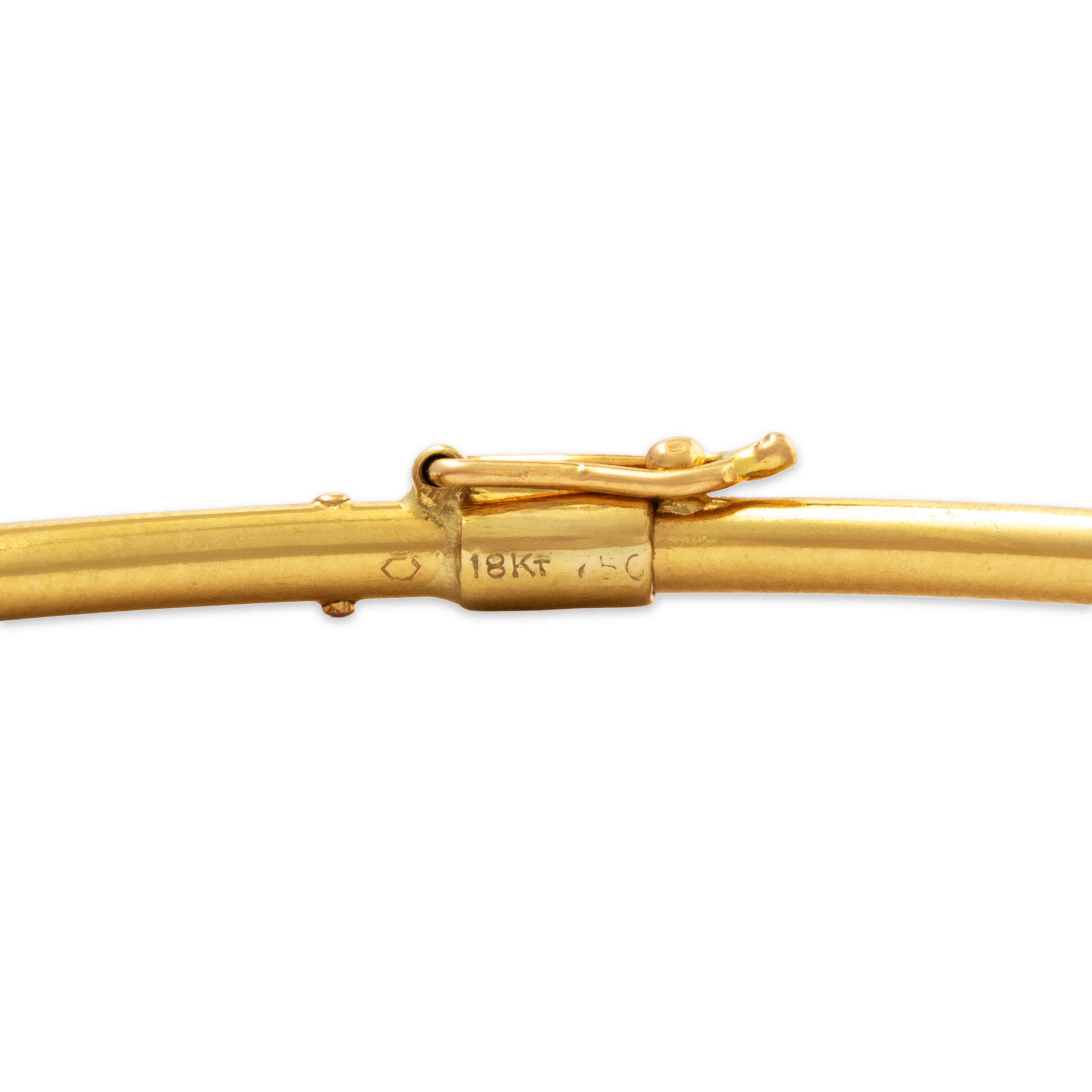 Vintage 18k Yellow Gold 1.9cttw Sapphire .21cttw Diamond Bangle Bracelet 6.75、mySite、hinf8tx79