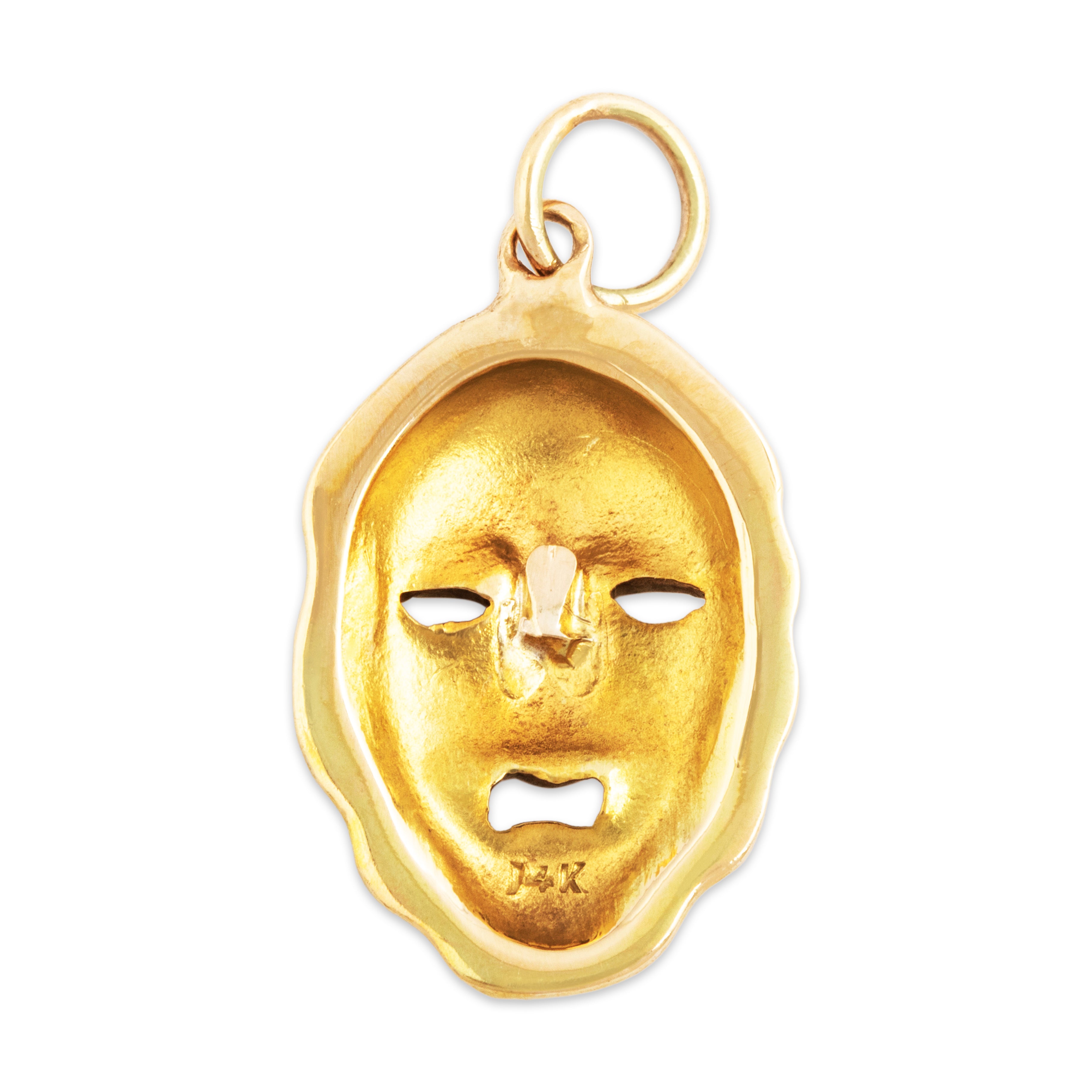 Vintage 14k Yellow Gold Dramatic Mask Of Tragedy Pendant / Charm、mySite、hinf8tx79