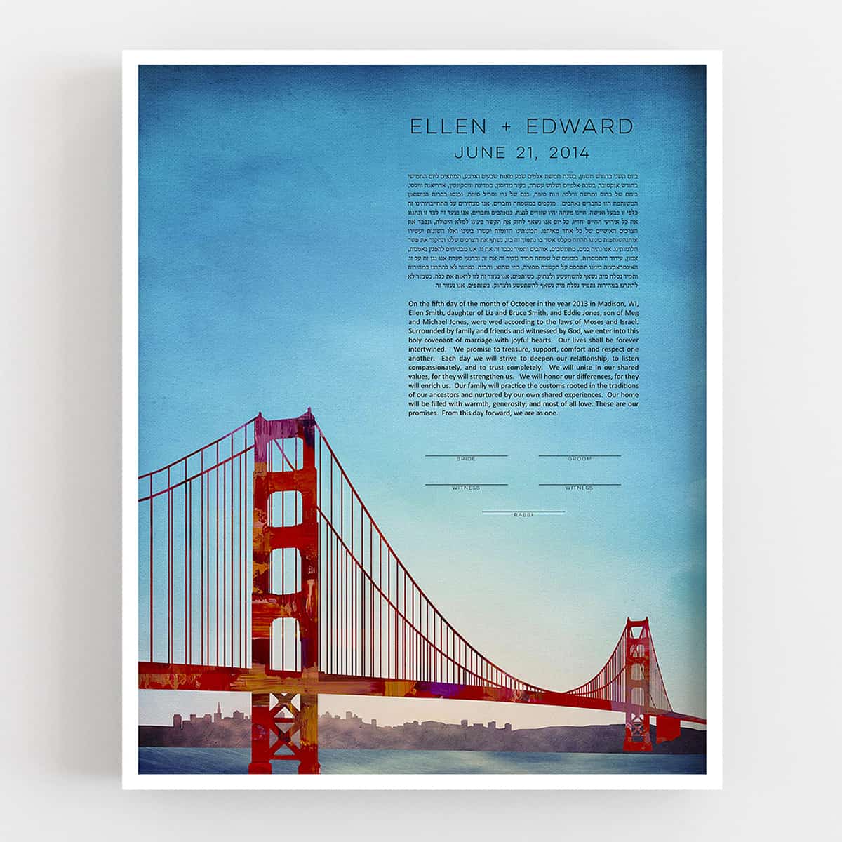  San Francisco Ketubah by Adriana Saipe、mySite、elrpsem3k