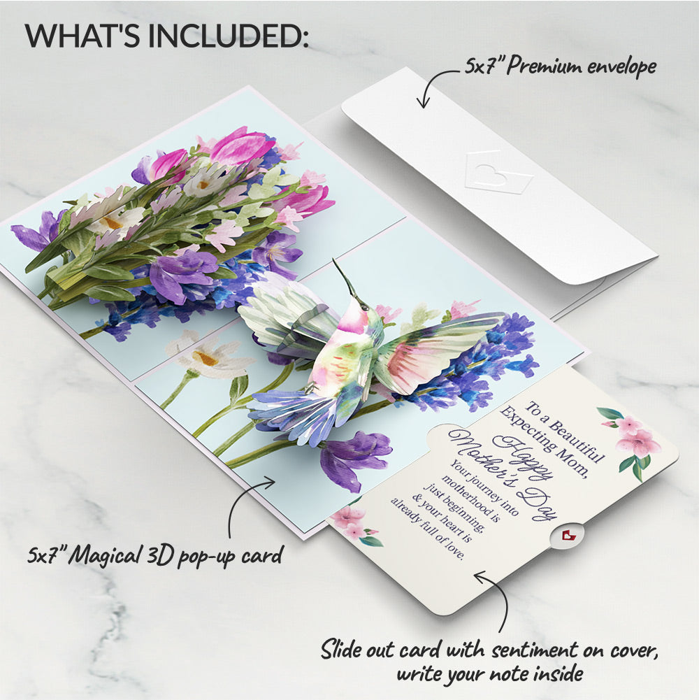 Love in Bloom Hummingbird Mother's Day Pop-Up Card and Sentiment Set for Expecting Mom、mySite、solidvoid