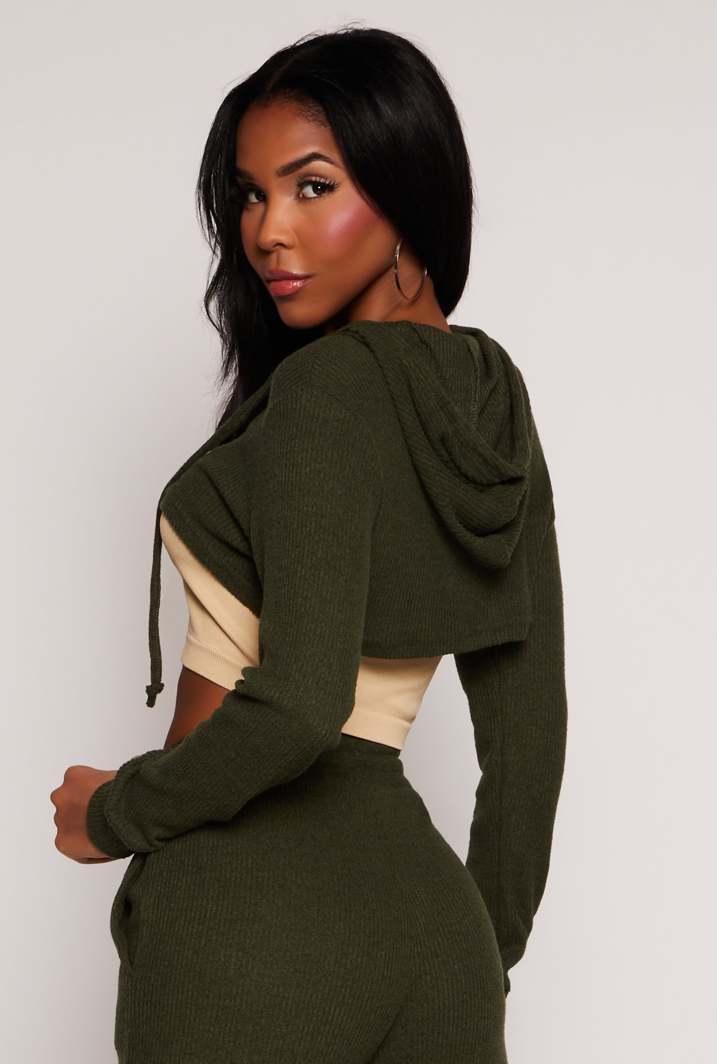 Daisy Ribbed Knit Hooded Shrug、mySite、camillekostekn