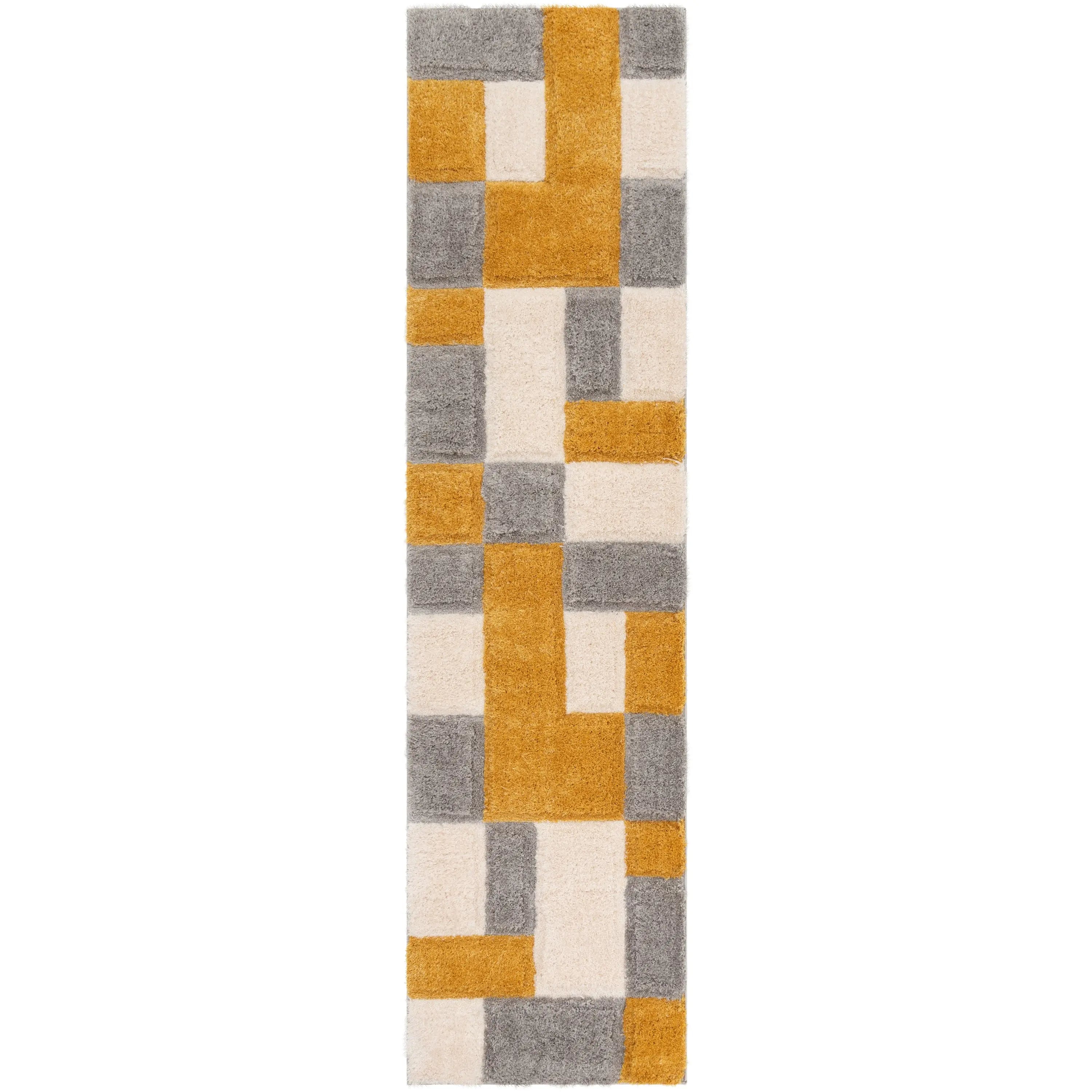 Escondido Yellow Modern Geometric 3D Textured Shag Rug By Chill Rugs、mySite、gigharbornorthrealestate