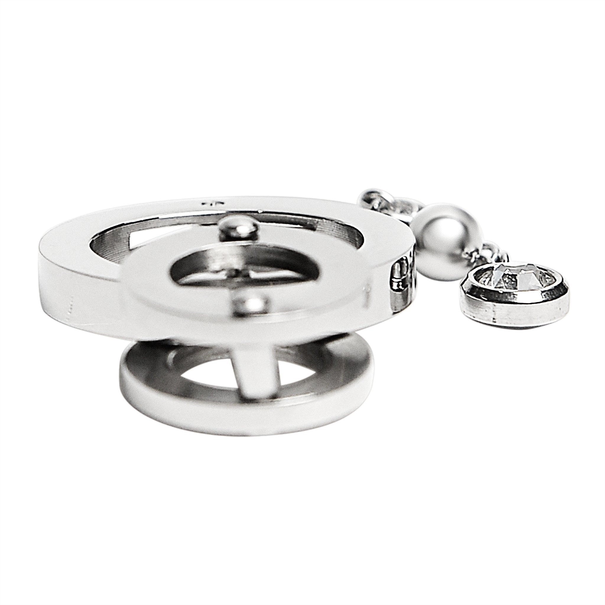 Stainless Steel Round Rings with Chain CZ Pendant / NCZ0046、mySite、dreamappss