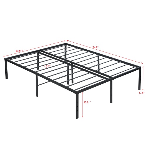 Full Size Bed Frame , Heavy Duty Metal Bed Frame , Quick & Easy Assembly, No Noise, Black、、casual