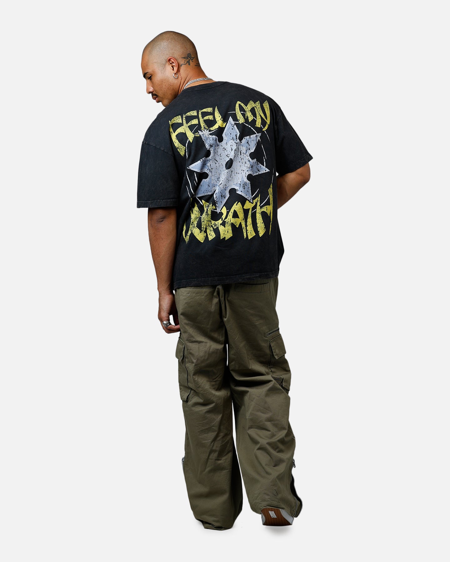 73 Studio Lets Fighting Love Heavyweight T-Shirt Black Acidwash、mySite、zt4zffjzw