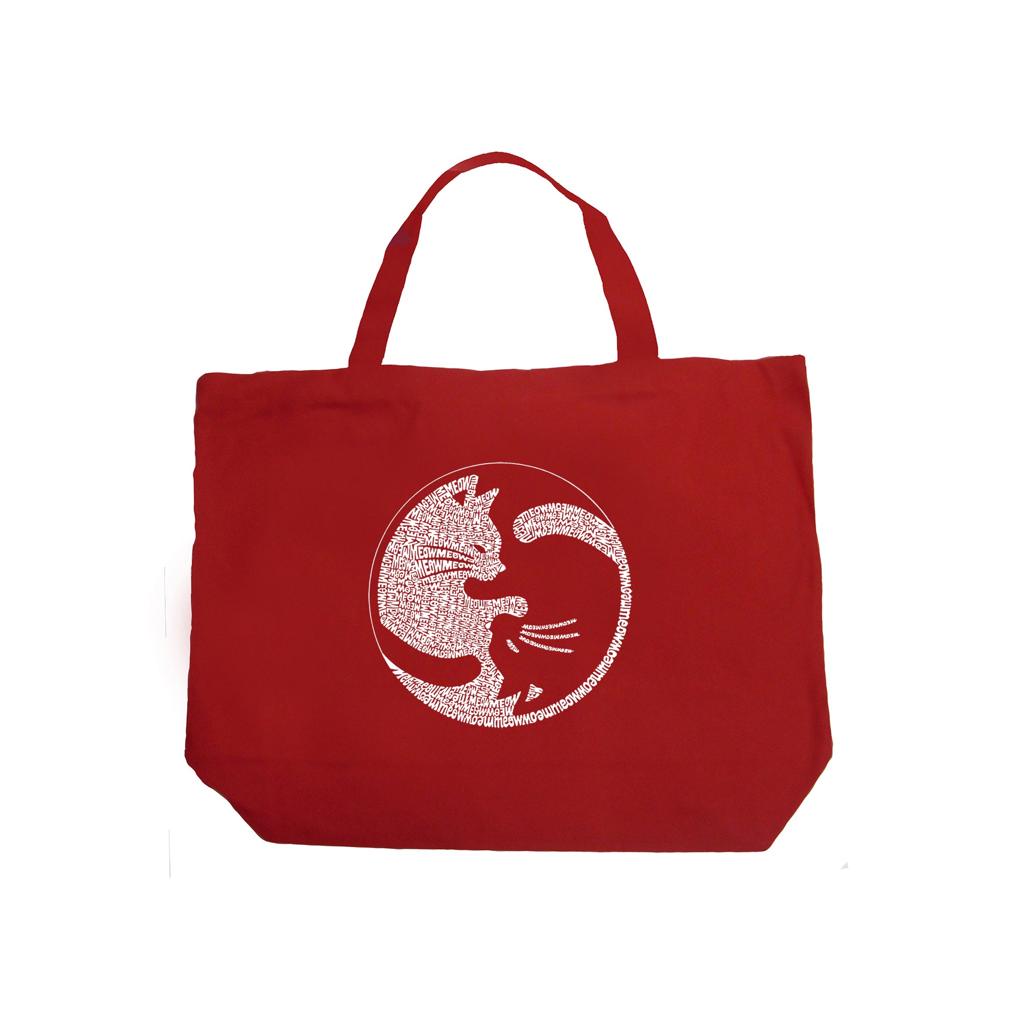 Yin Yang Cat - Large Word Art Tote Bag、mySite、camillekostekn