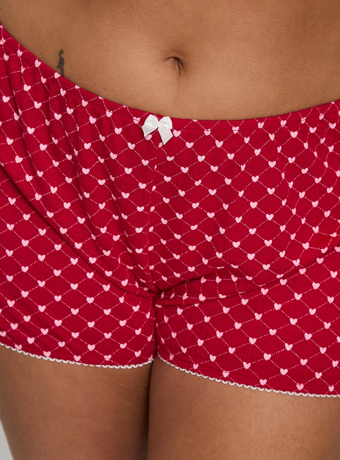 Slow Start Pointelle Sleep Short Red Curve、mySite、solidvoid