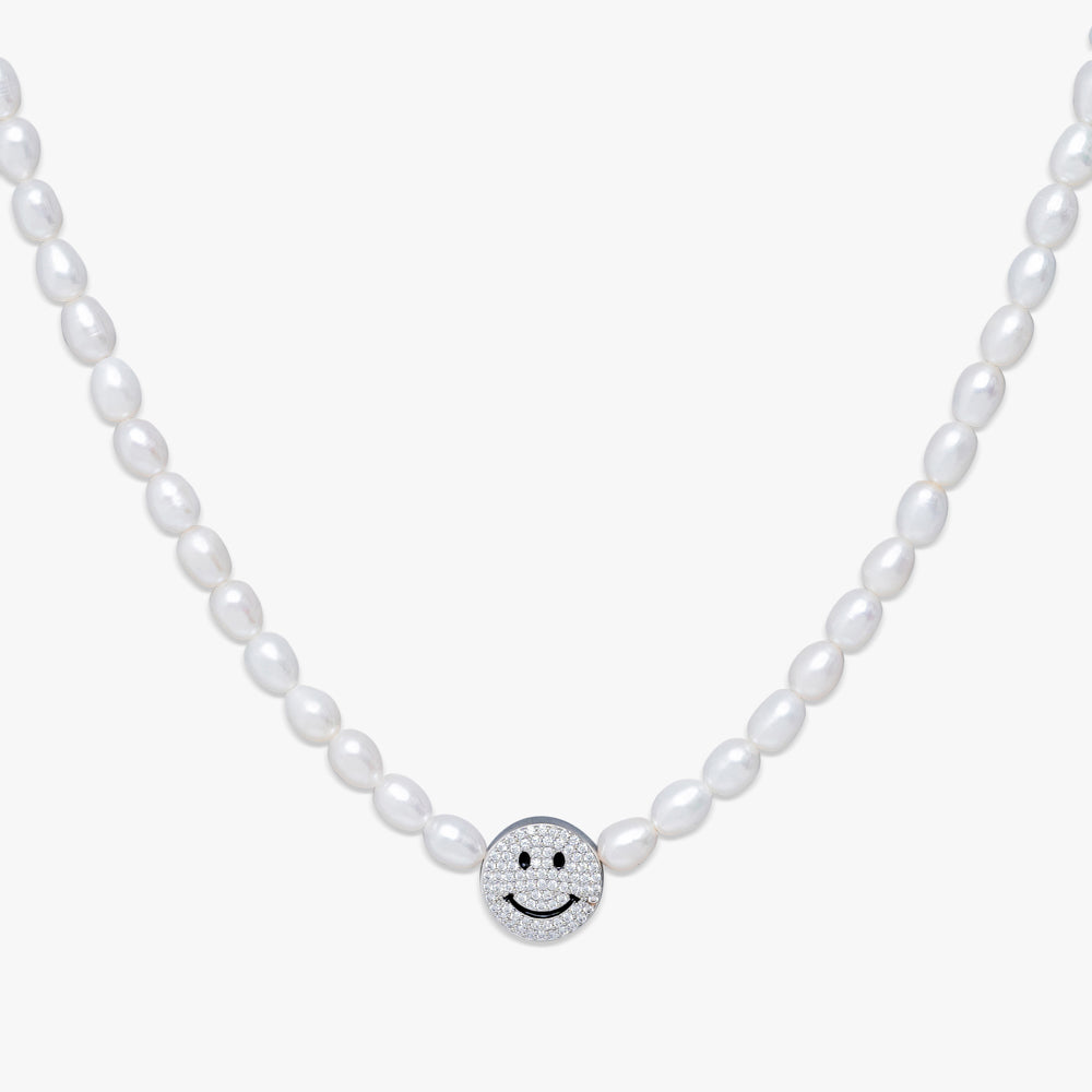 Happy Face Oval Pearl Necklace、mySite、hinf8tx79