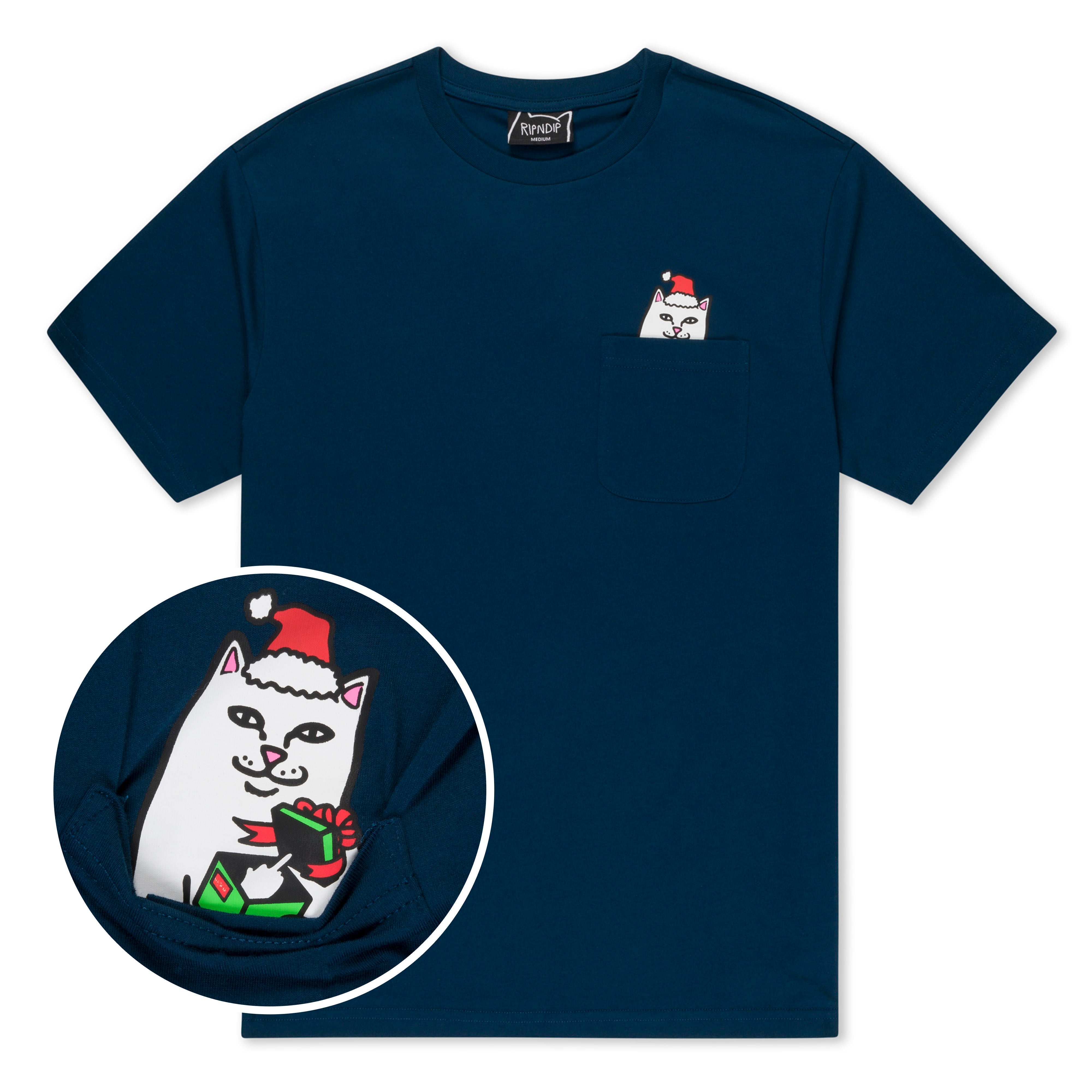  Secret Santa Pocket Tee (Navy)、mySite、merchandisen