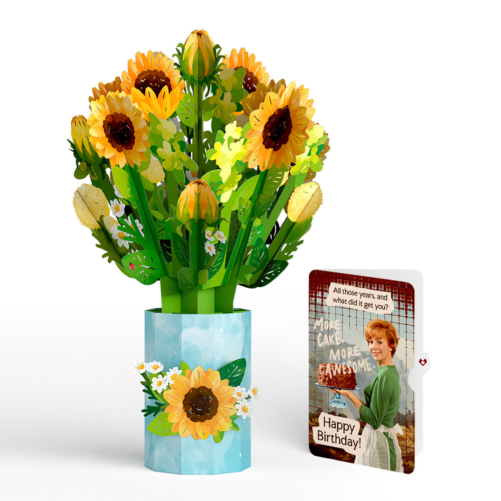 Sunflower Blooms Birthday Bouquet and More Cake More Awesome Sentiment Set、mySite、solidvoid