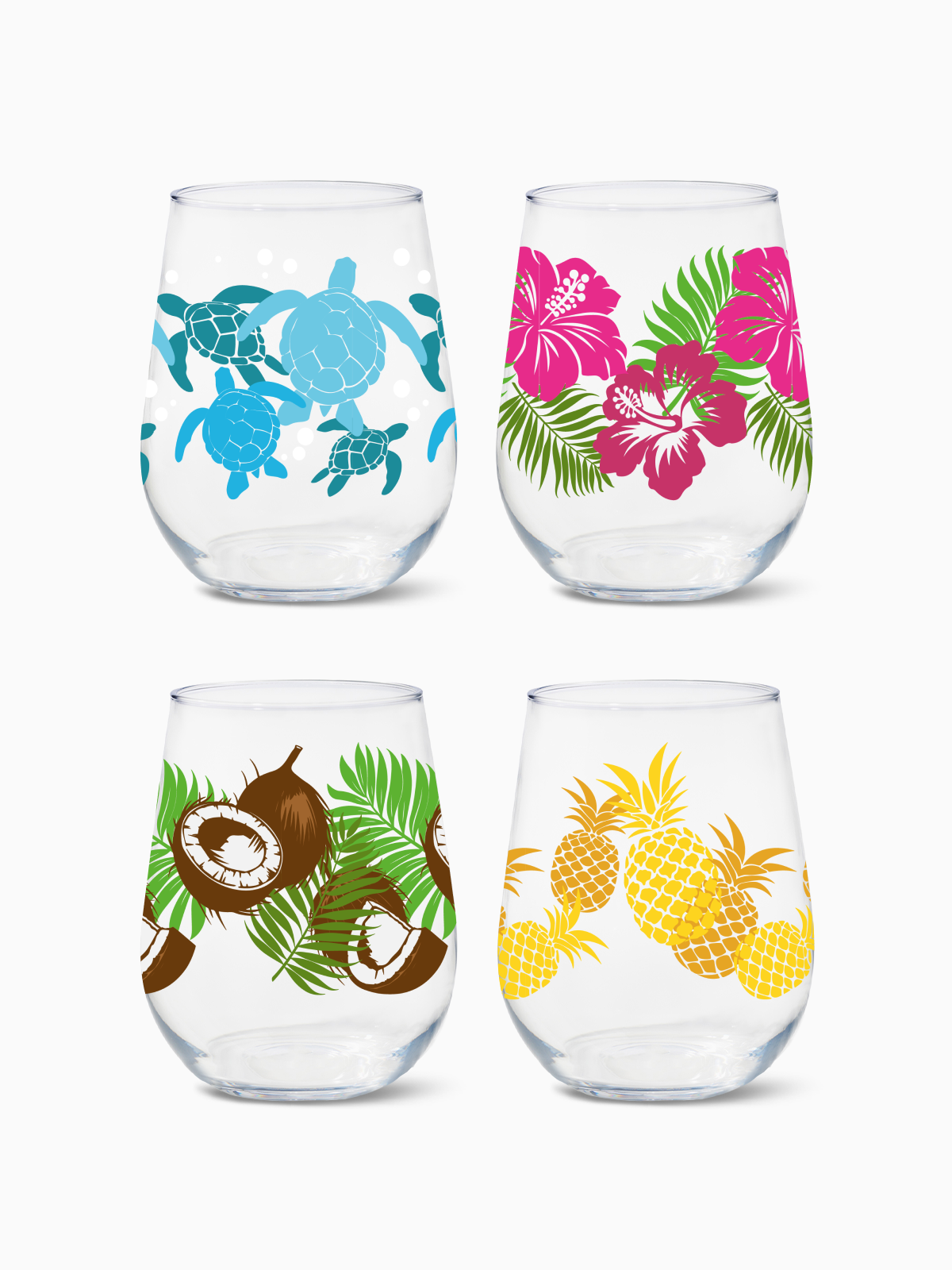 Tropical Oasis - RESERVE 16oz Stemless Wine Tritan Copolyester Glass、mySite、camillekostekn