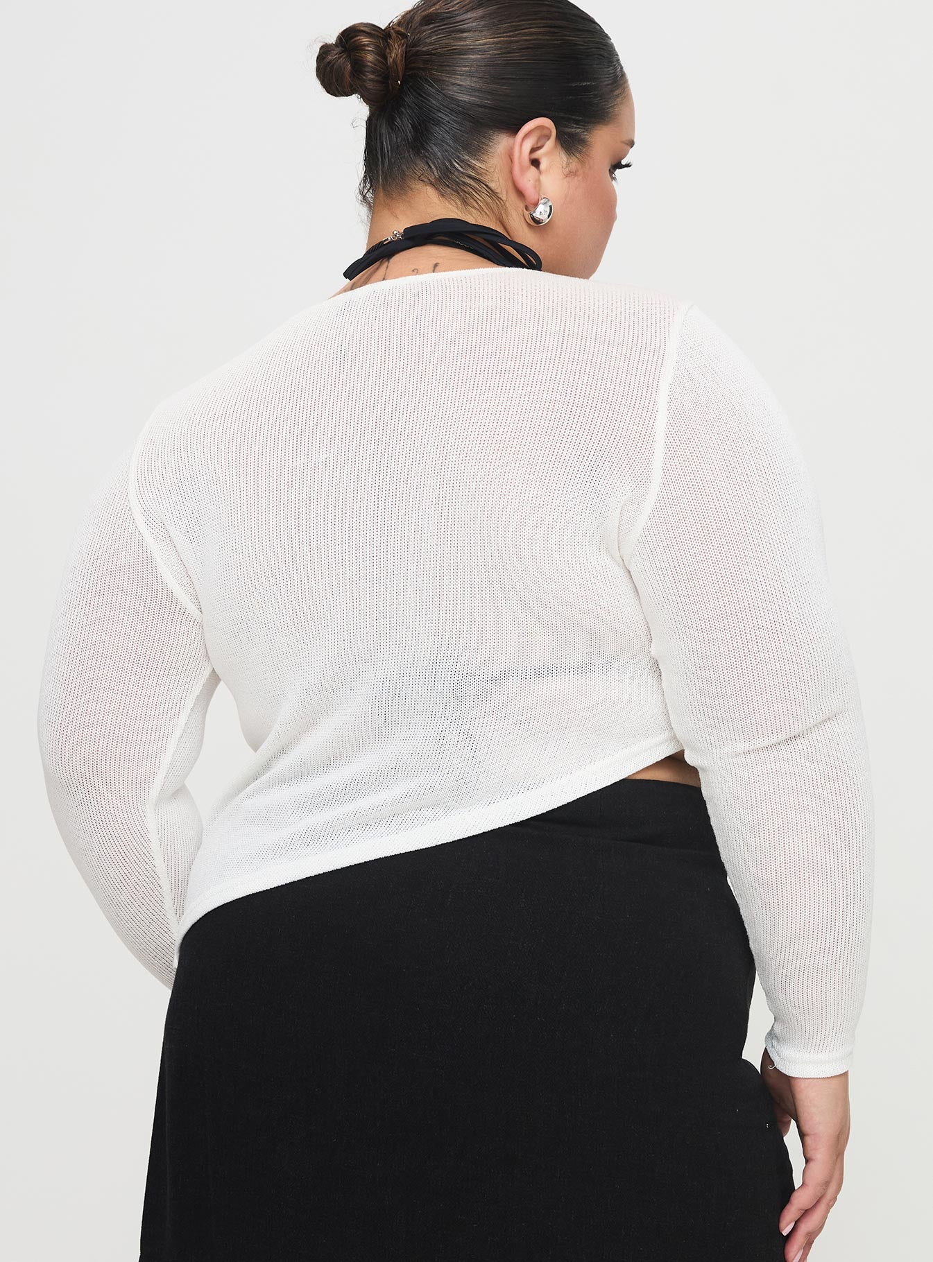 Pratt Long Sleeve Top White Curve、mySite、solidvoid