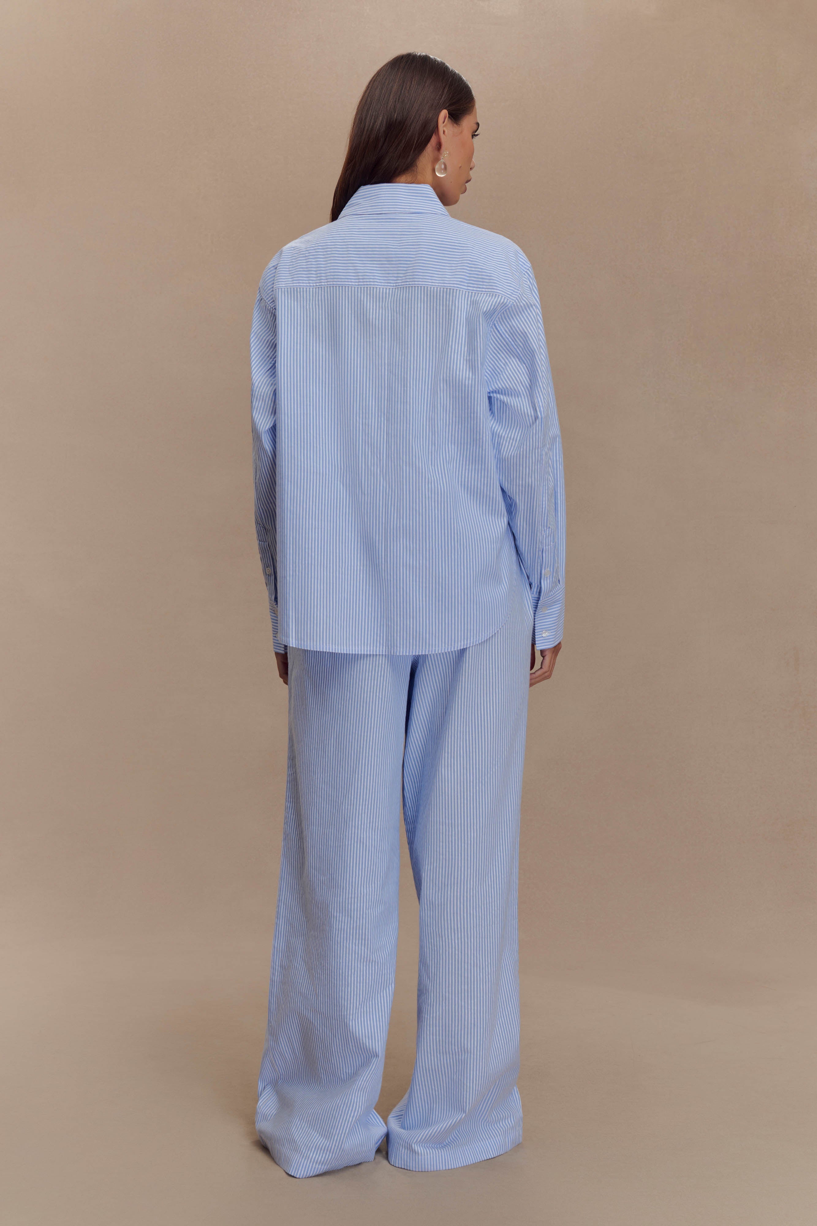 Hansen Oversized Shirt - Blue Pinstripe、mySite、solidvoid
