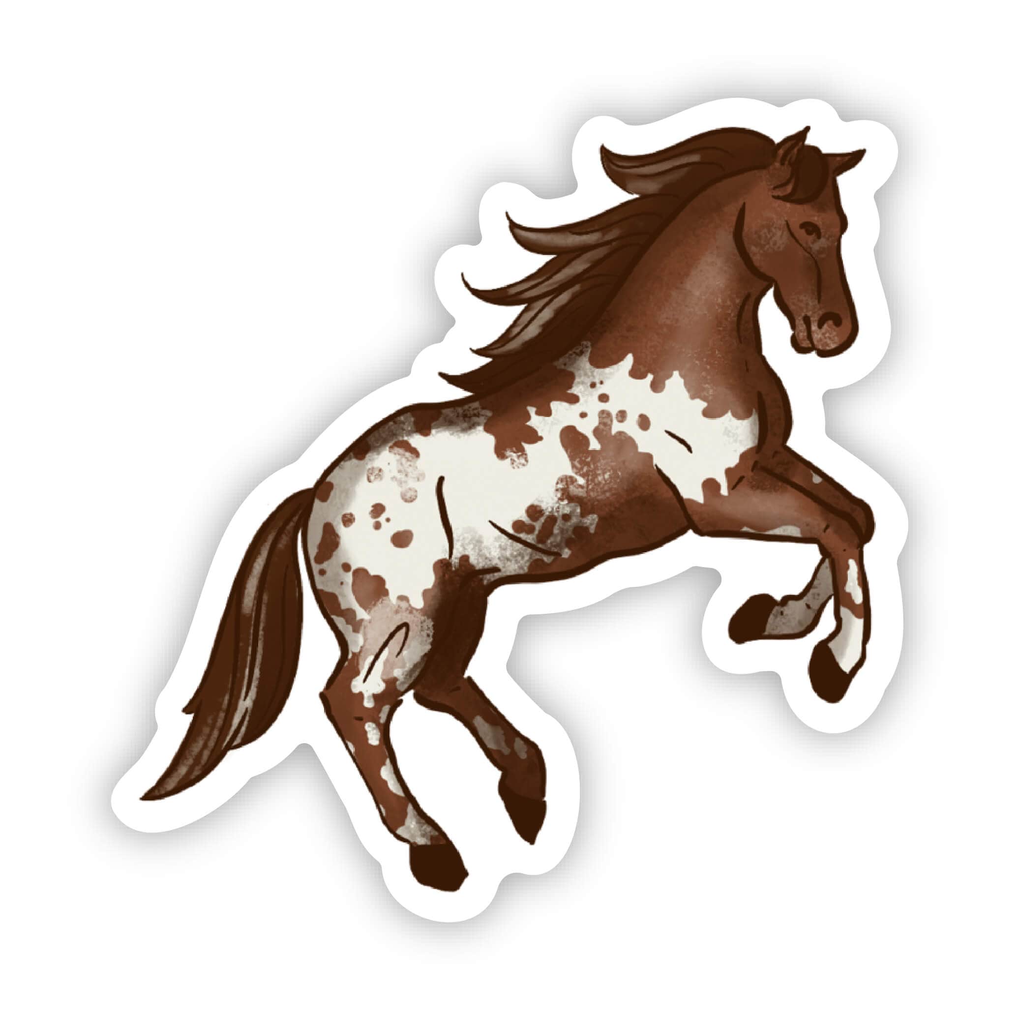  Brown & White Horse Sticker、mySite、ghnorth