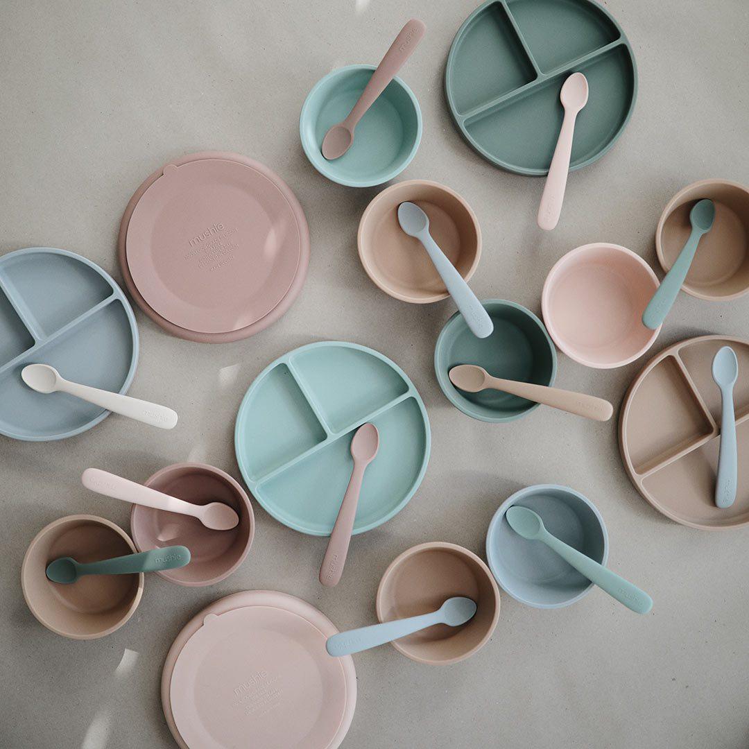  Mushie Silicone Suction Plate - Stone、mySite、merchandisen