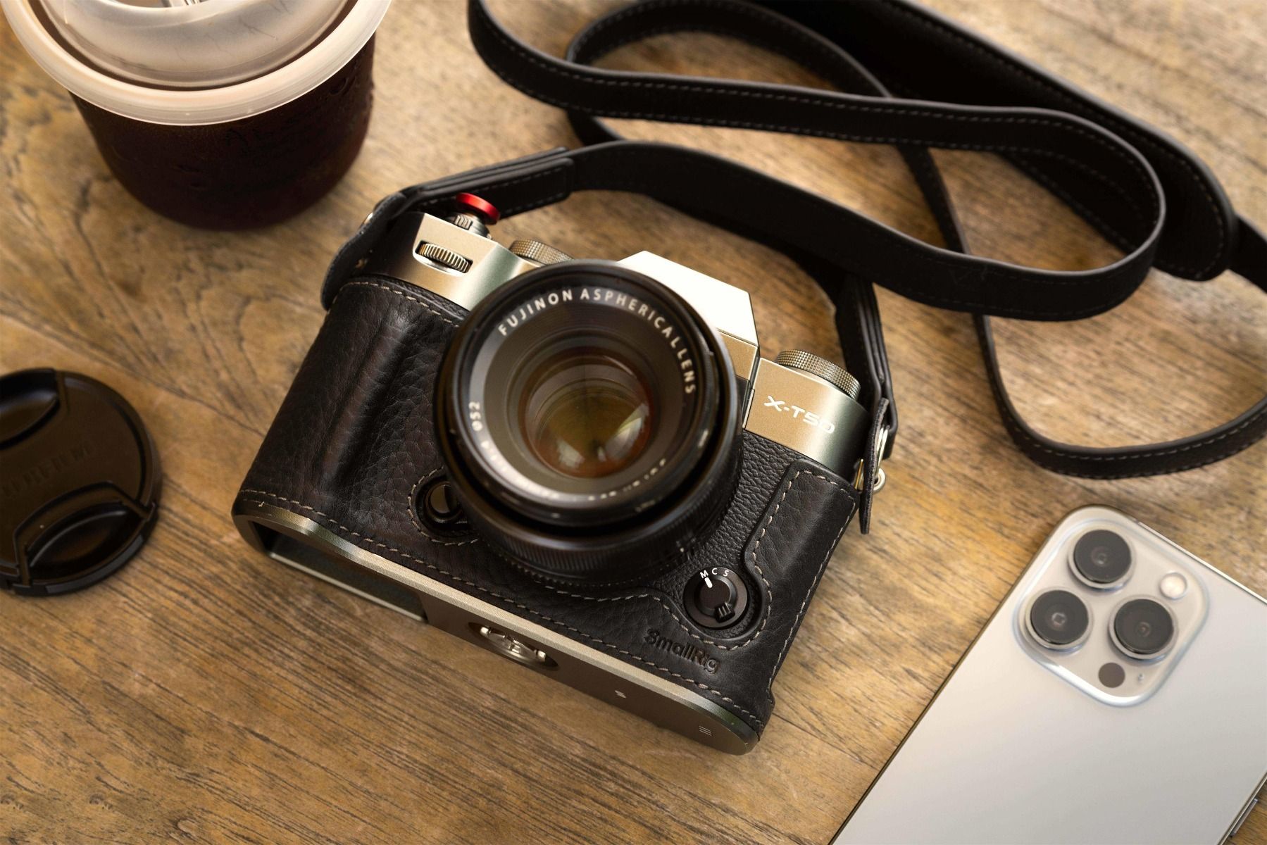 SmallRig Leather Half Case Kit for FUJIFILM X-T50 (Black) 4709、mySite、camillekostekn